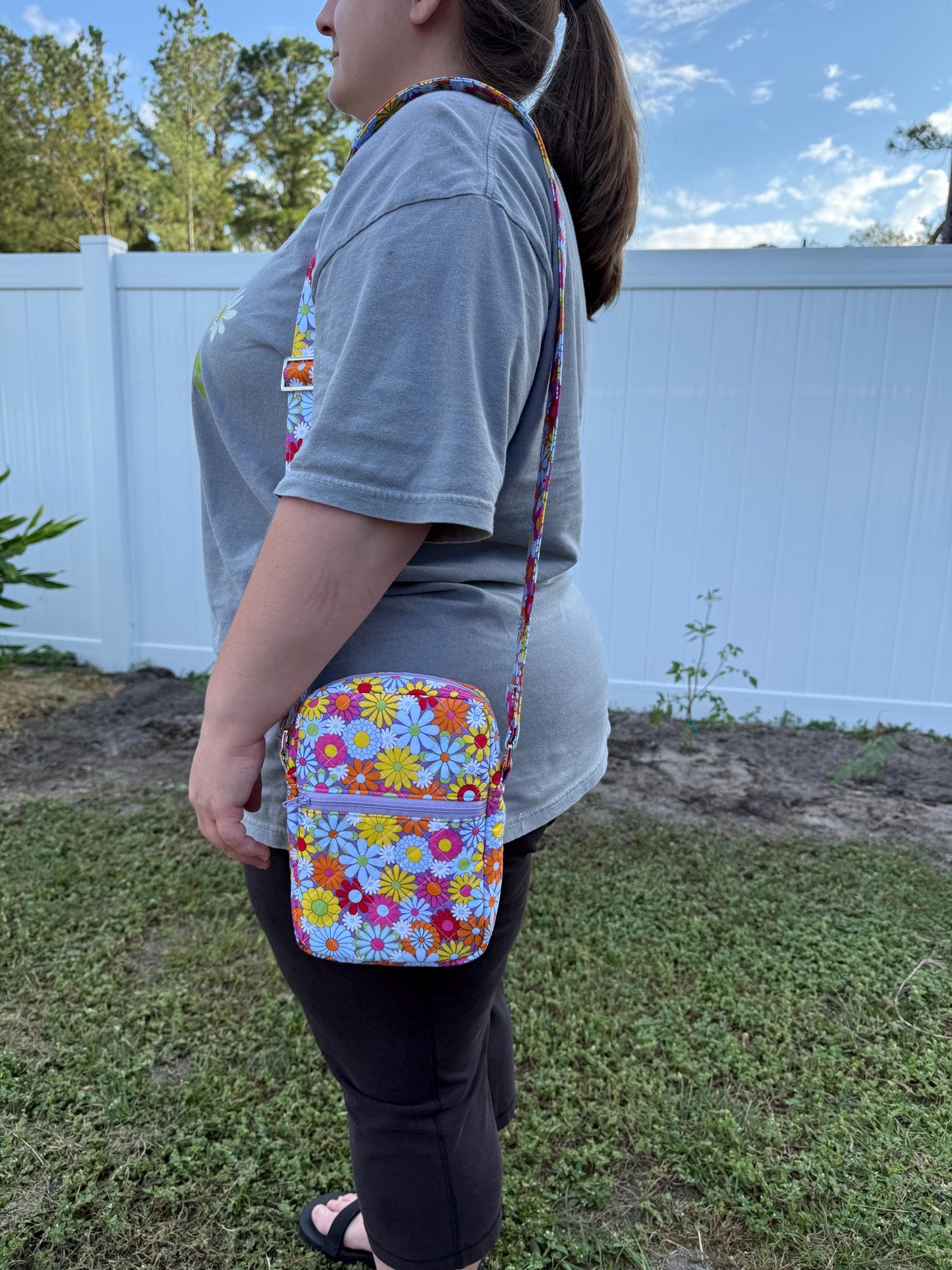 Flower Power Retro Crossbody Bag