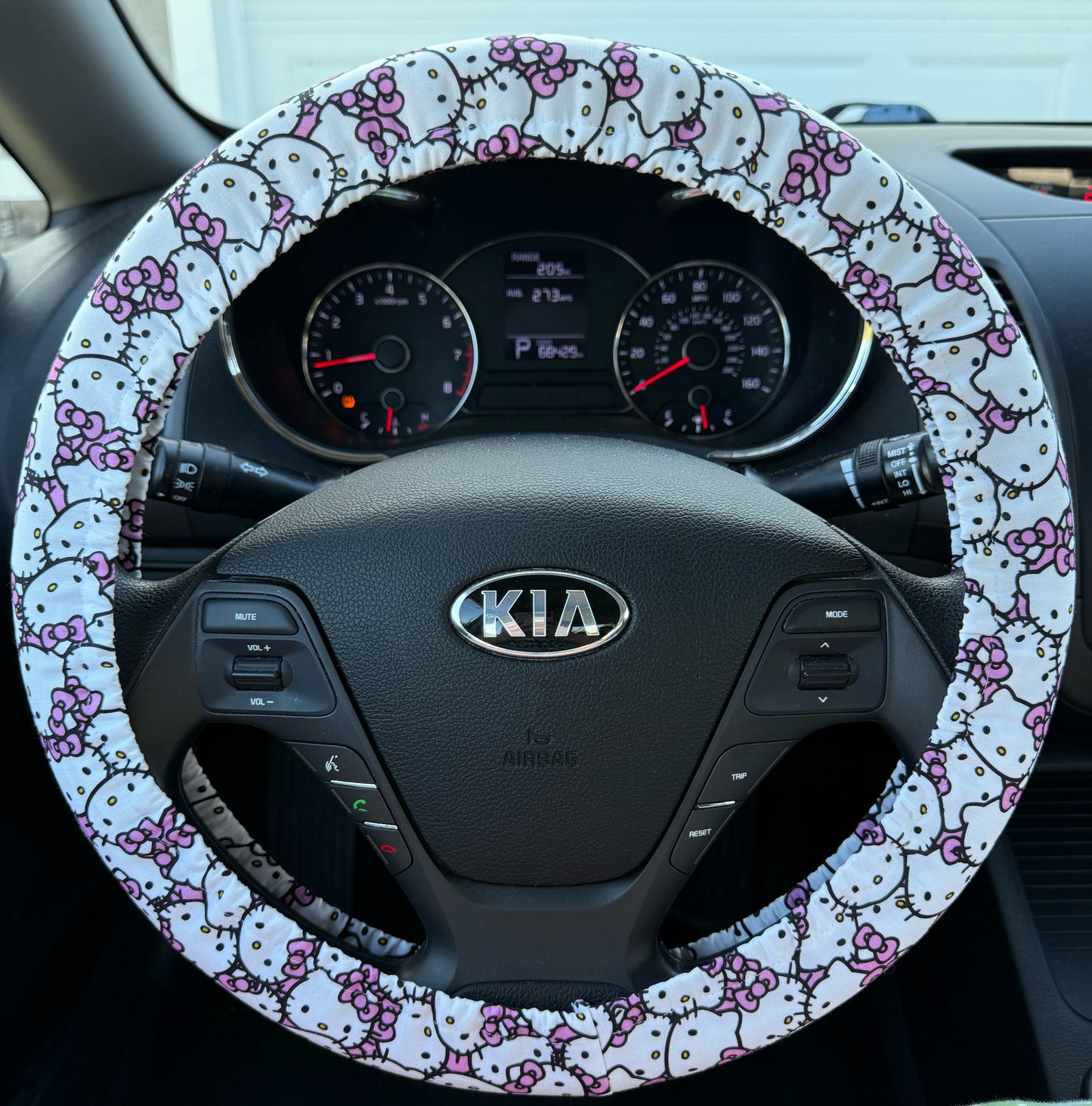 Hello Pink Cat Steering Wheel Cover, Custom Universal Fit