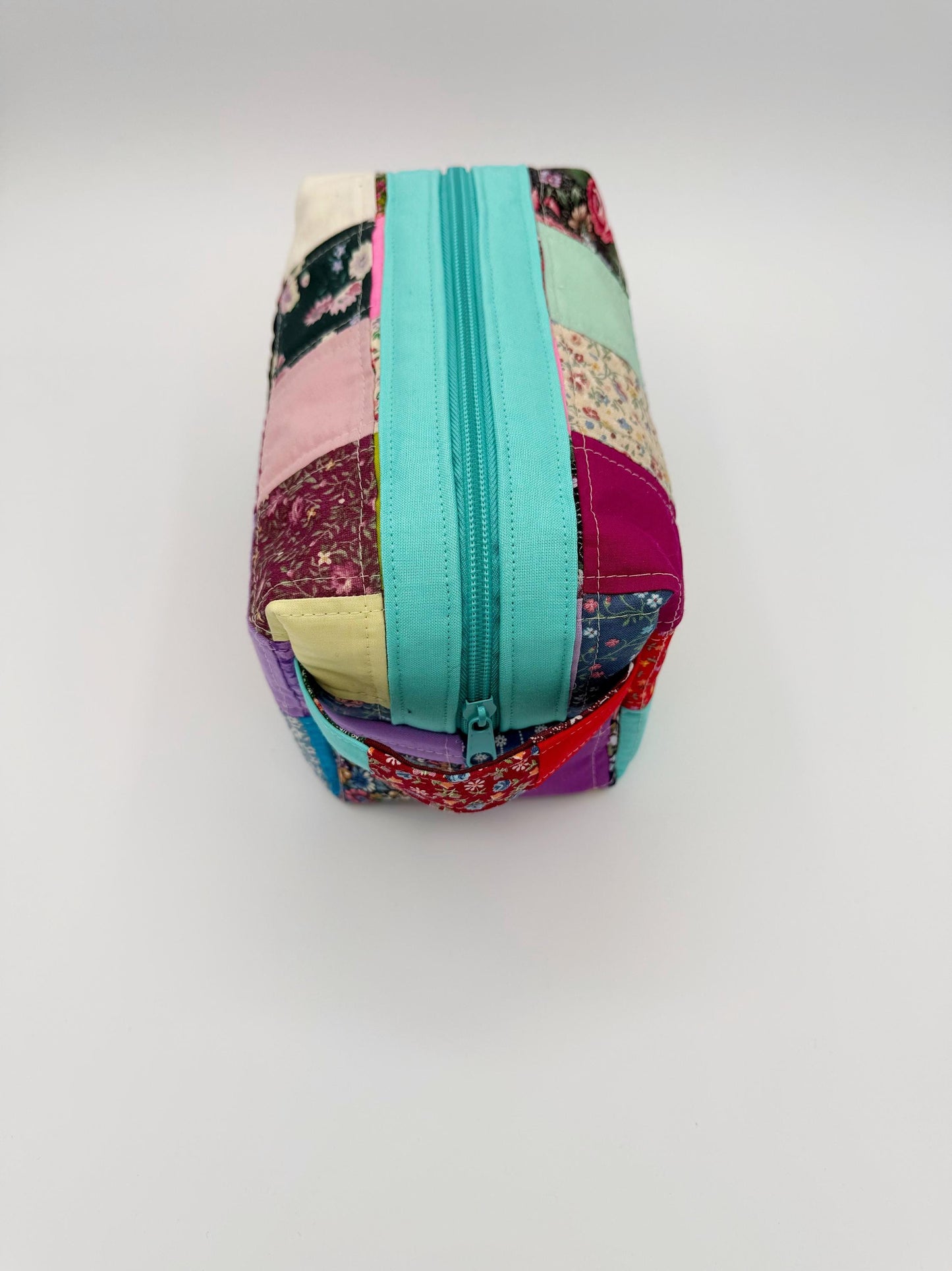 Patchwork Boxy Bag, Cosmetic, Makeup or Everything Bag
