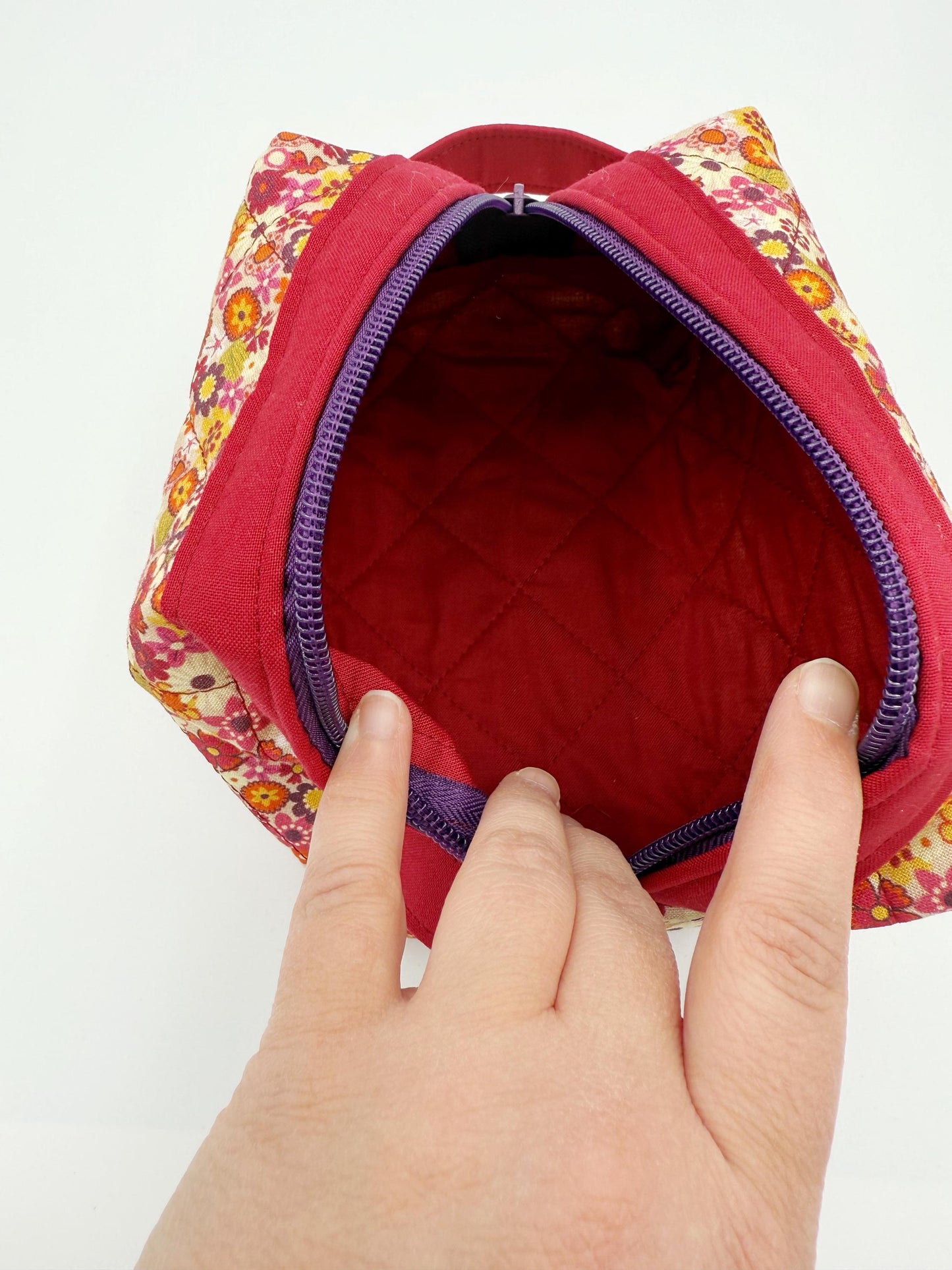 Wildflower Boxy Bag, Small Zippered Everything Bag