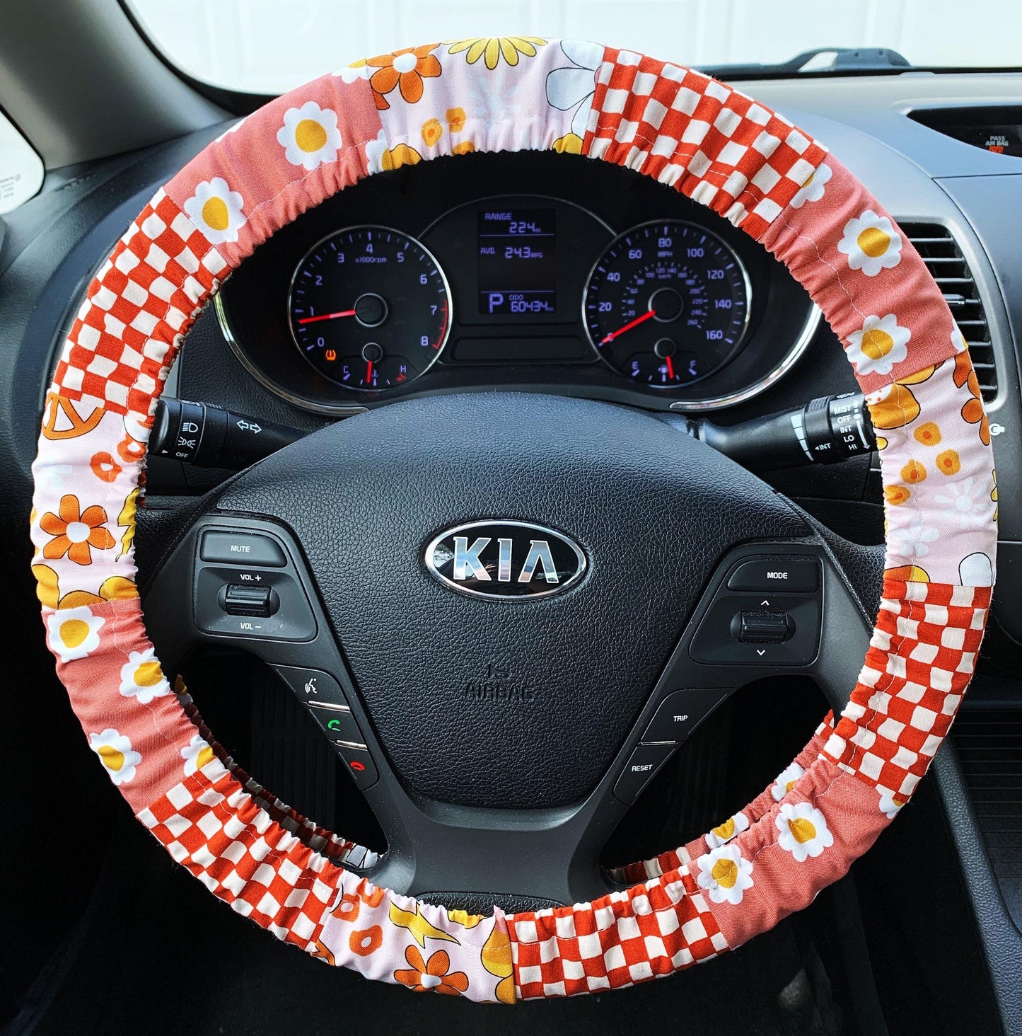 Retro Hippie Patchwork Steering Wheel Cover