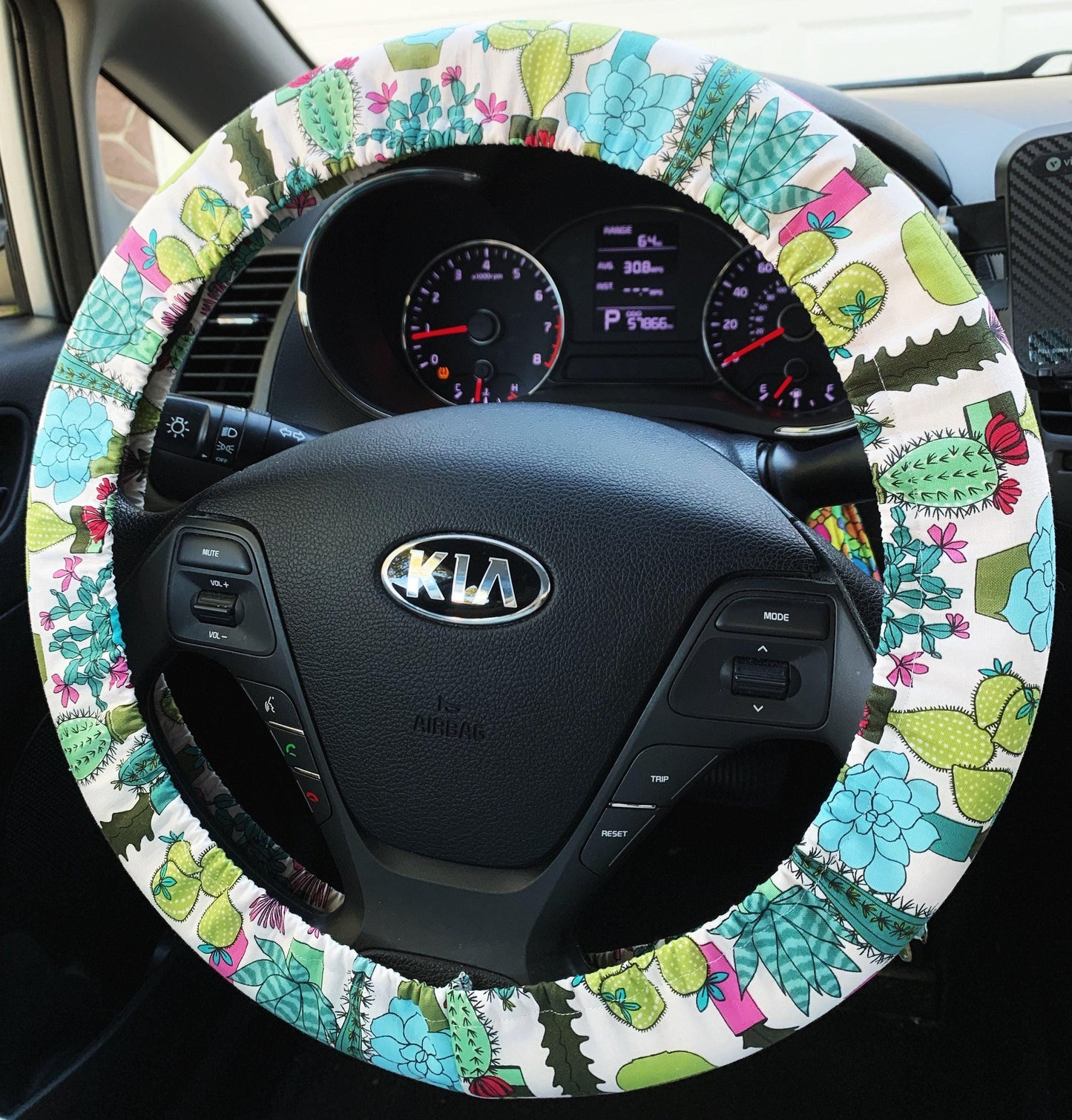 Cactus Succulent Steering Wheel Cover