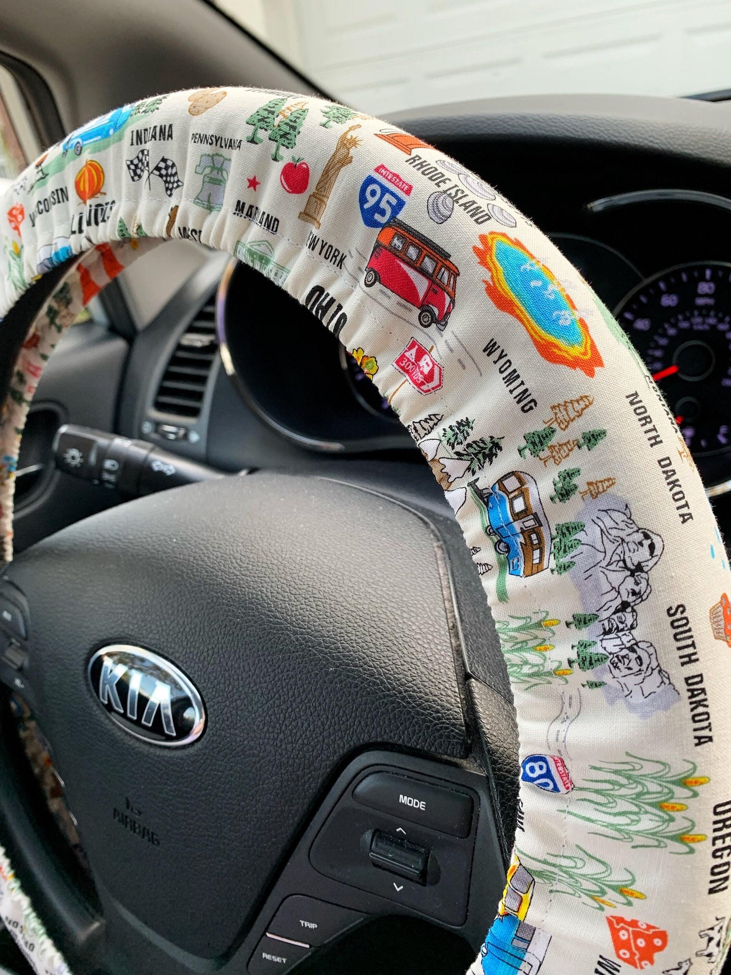 Travel States Steering Wheel Cover
