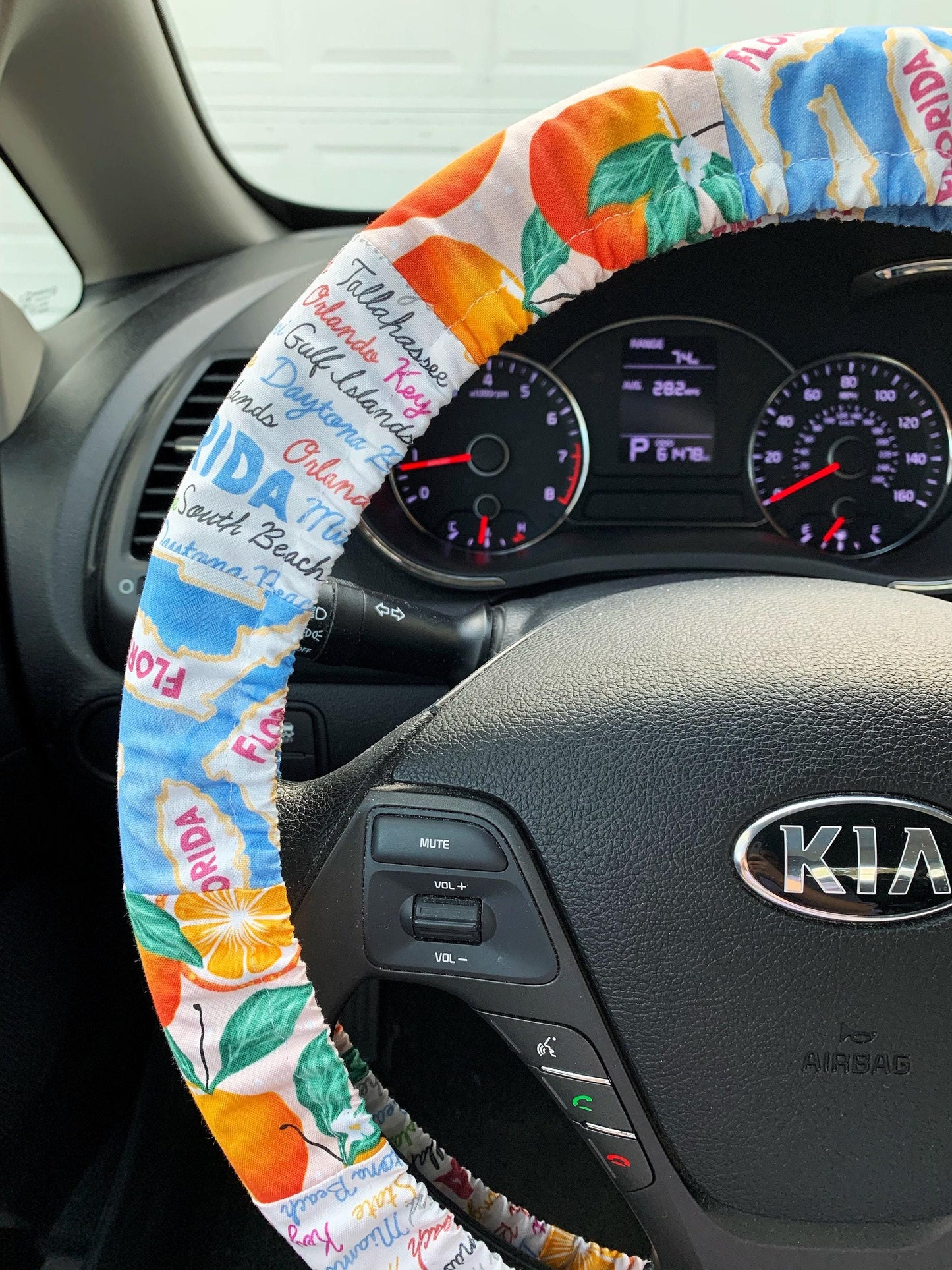Florida Patchwork Steering Wheel Cover