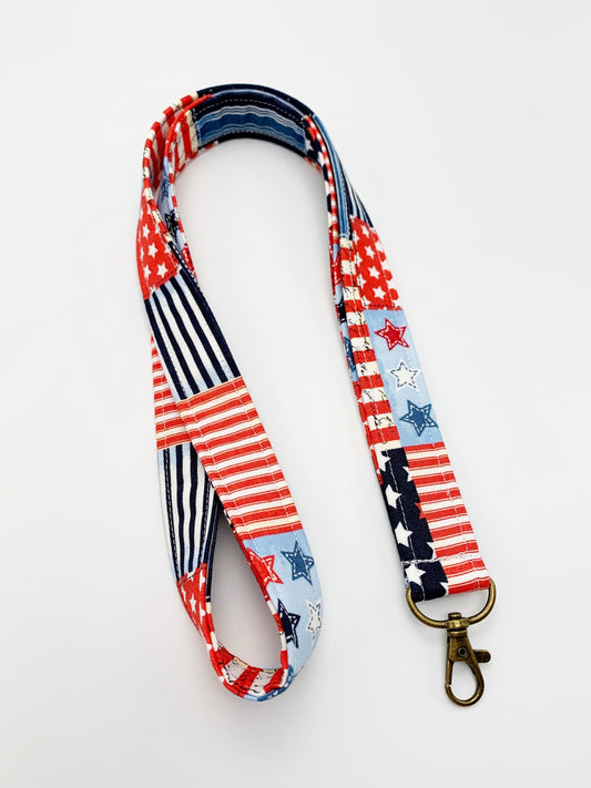 Patriotic Lanyard Badge Holder