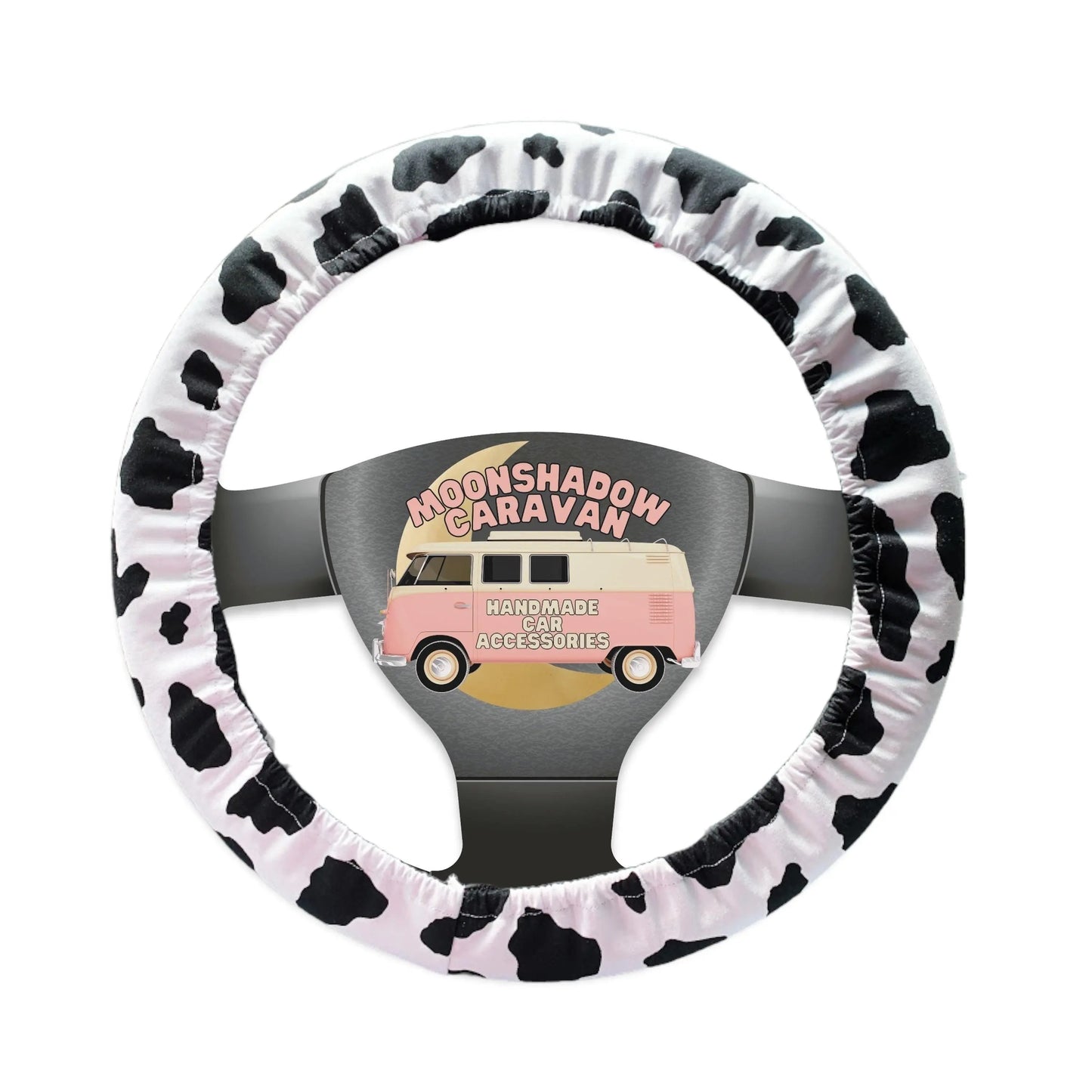 Cow Print Steering Wheel Cover Moonshadow Caravan