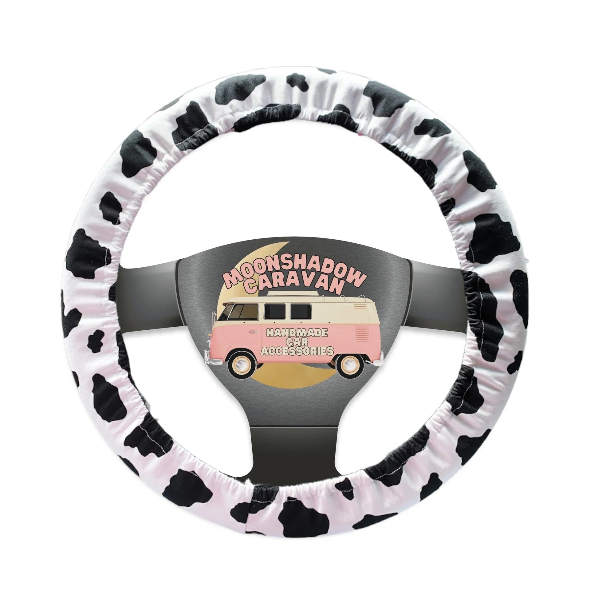 Cow Print Steering Wheel Cover Moonshadow Caravan