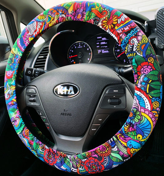 Paisley Floral Steering Wheel Cover