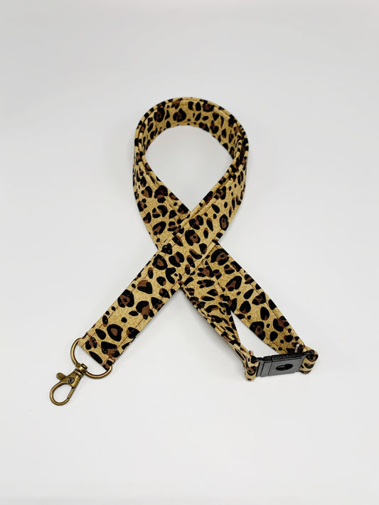 Leopard Print Lanyard Badge Holder