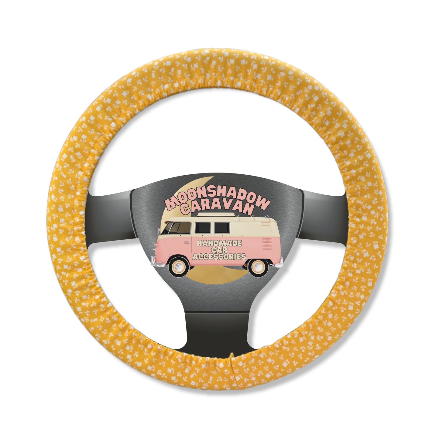 Tiny Mustard Flower Steering Wheel Cover