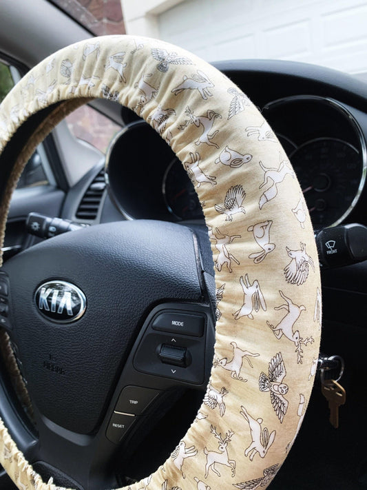 Woodland Animal Steering Wheel Cover
