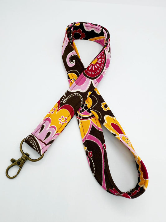 Floral Lanyard ID Badge Holder