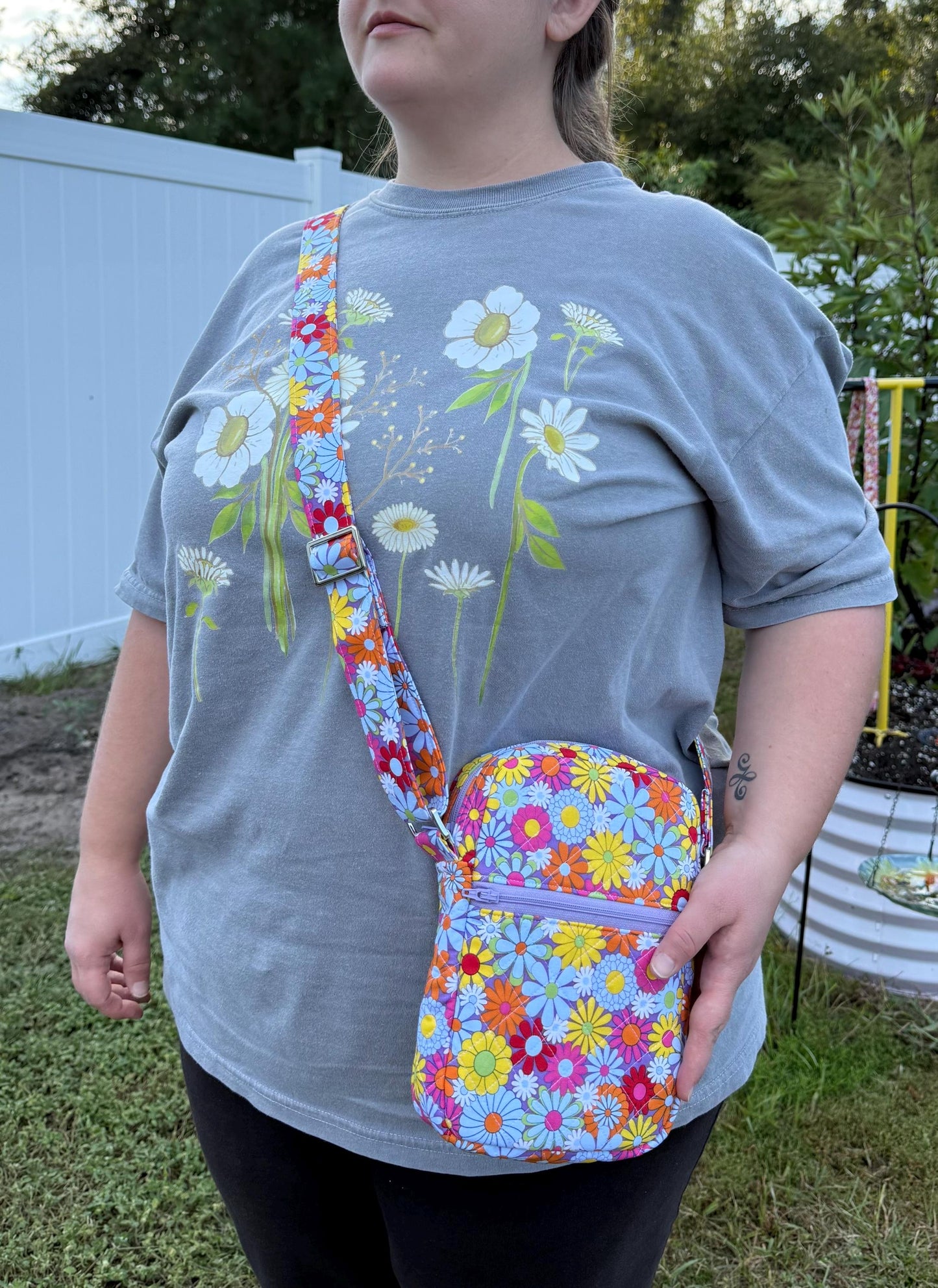 Flower Power Retro Crossbody Bag