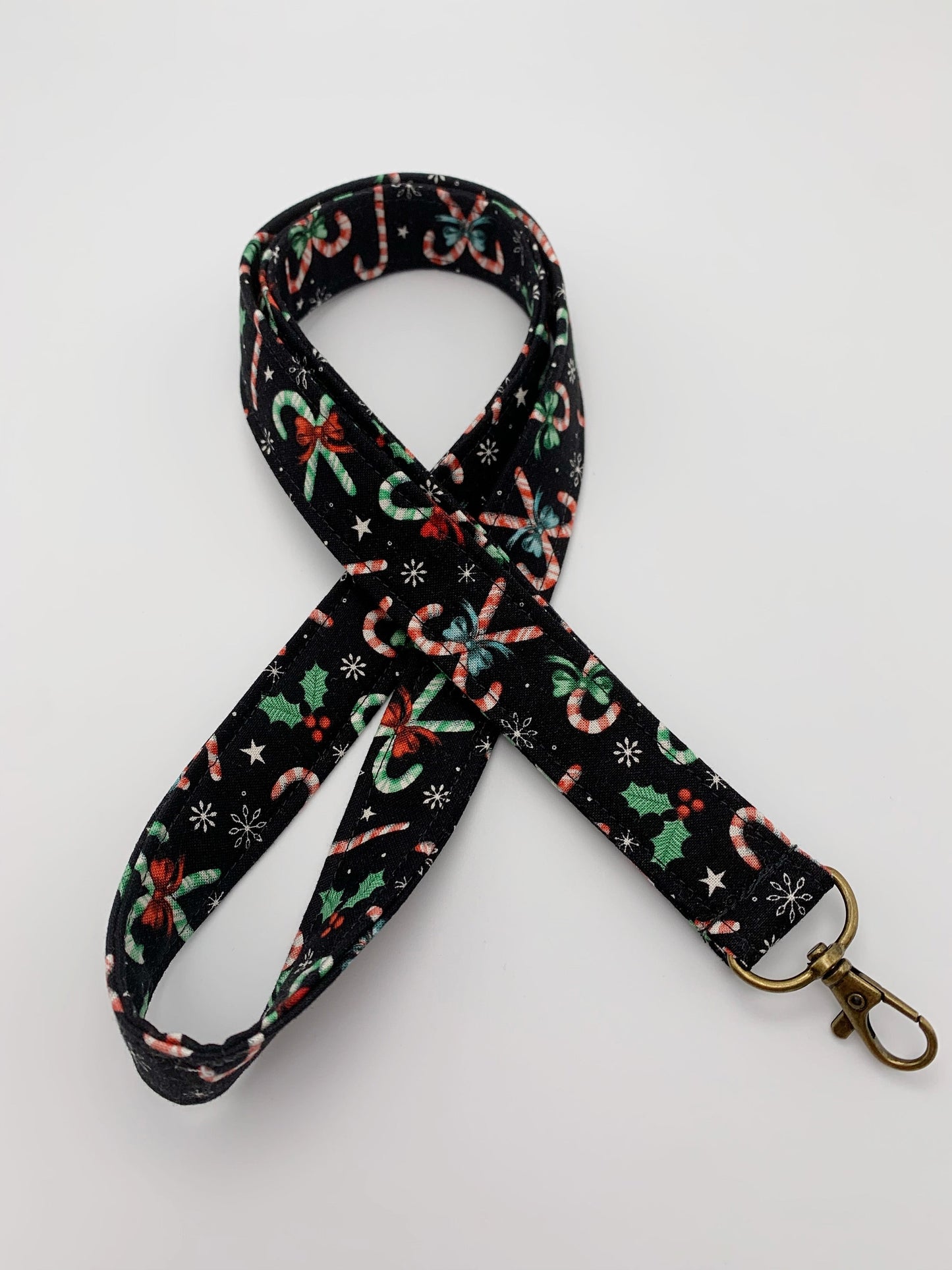 Christmas Candy Cane Lanyard Badge Holder