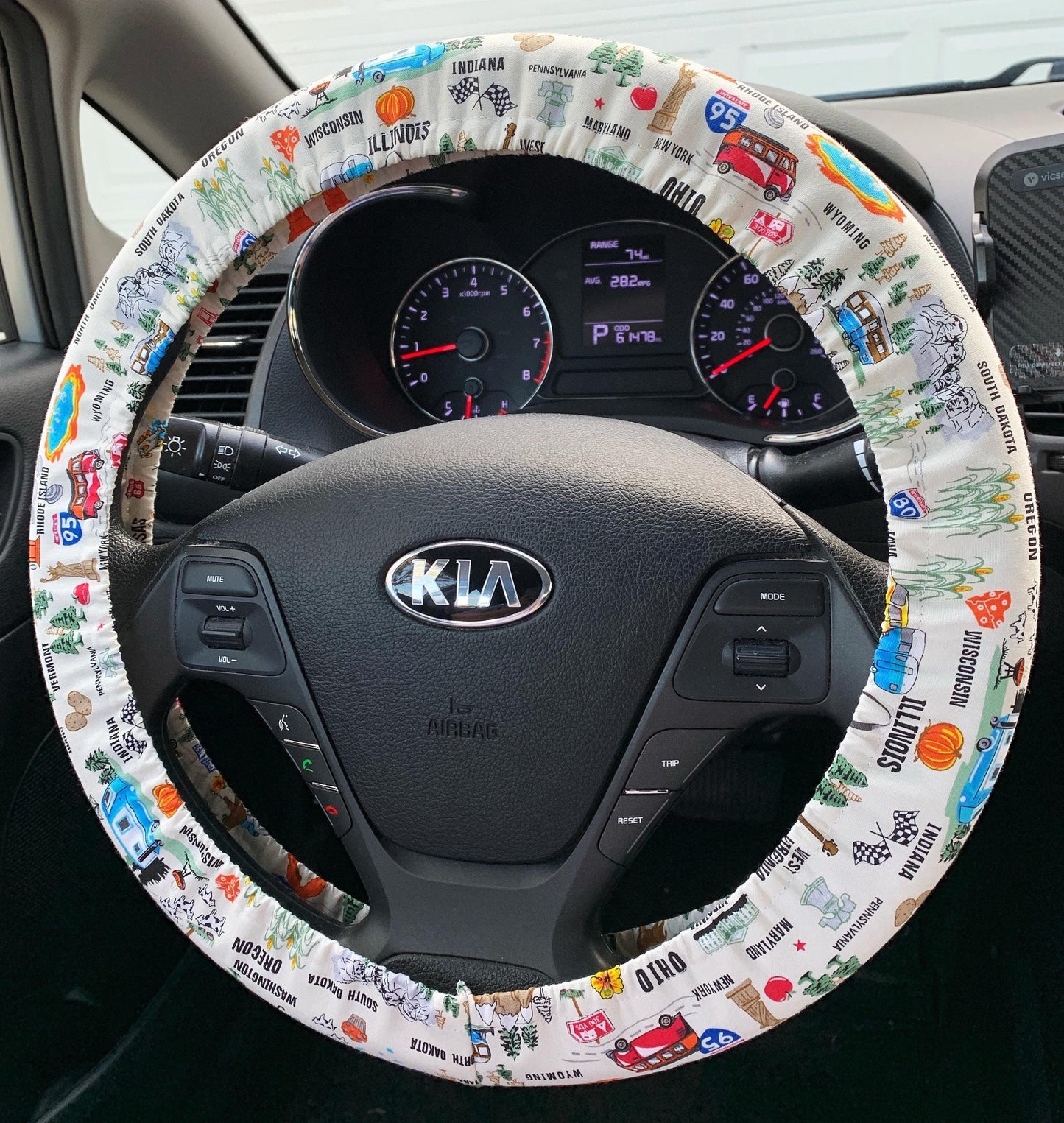 Travel States Steering Wheel Cover