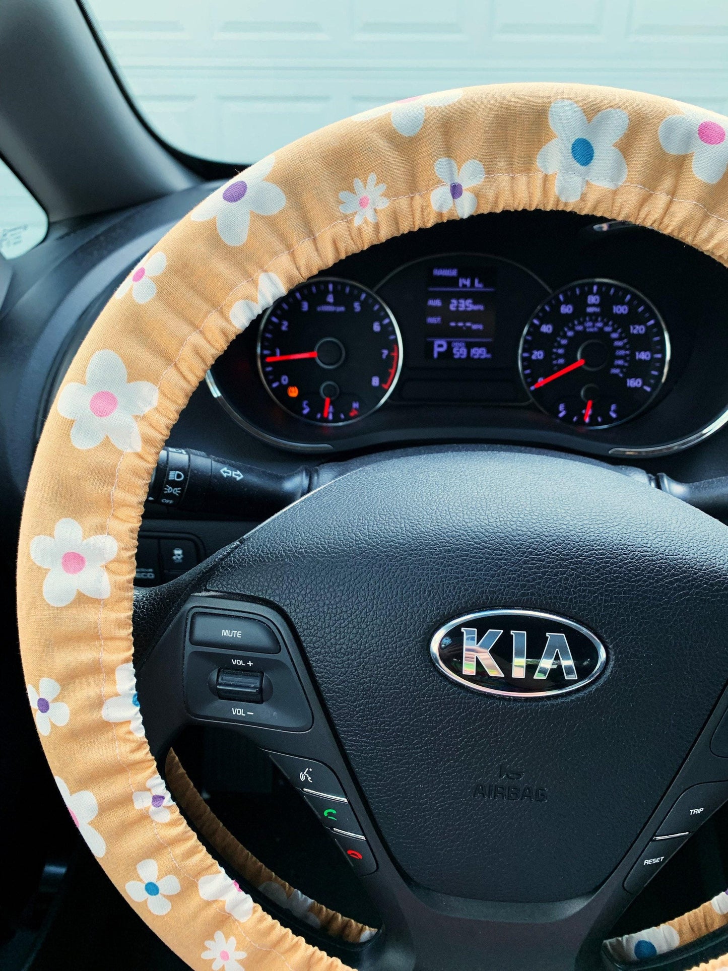 Retro Flower Power Steering Wheel Cover