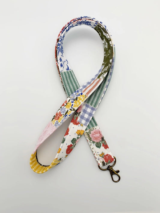 Vintage Patchwork Lanyard Badge Holder Moonshadow Caravan