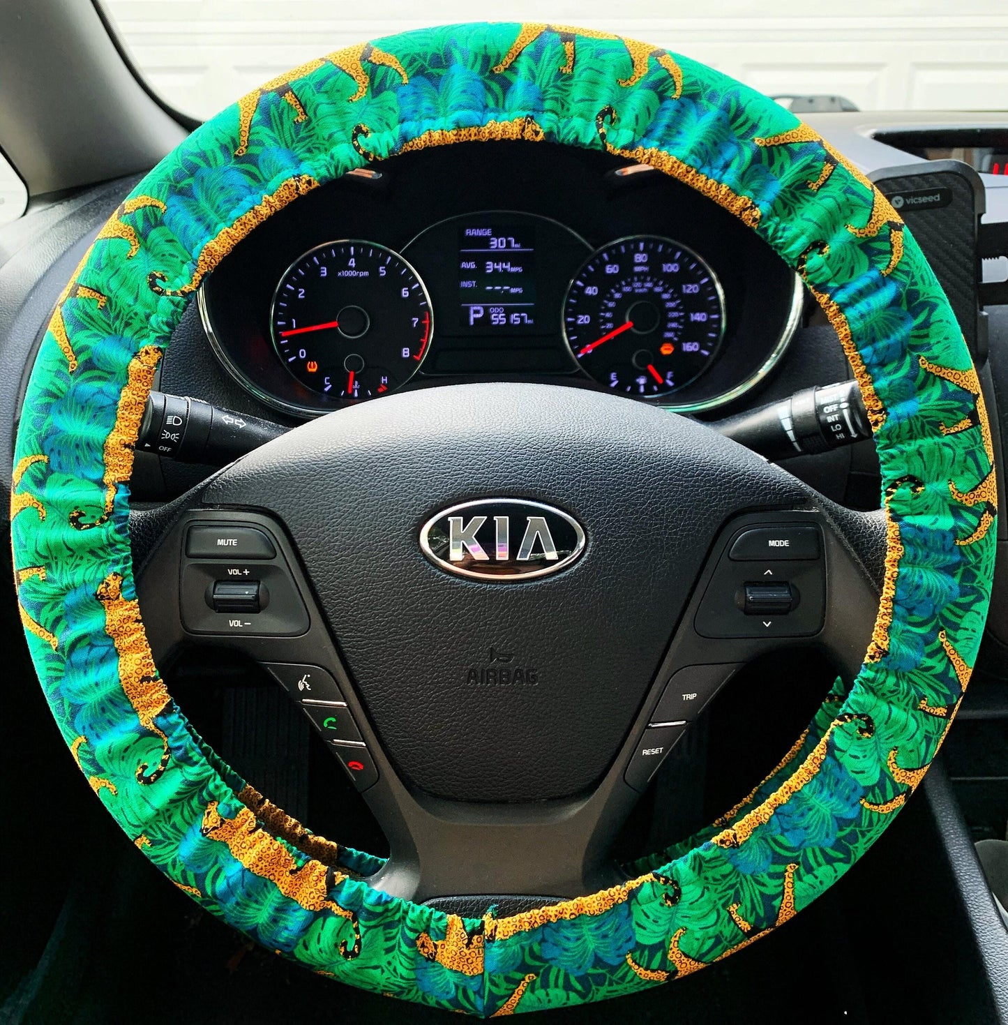 Tropical Leopard Steering Wheel Cover