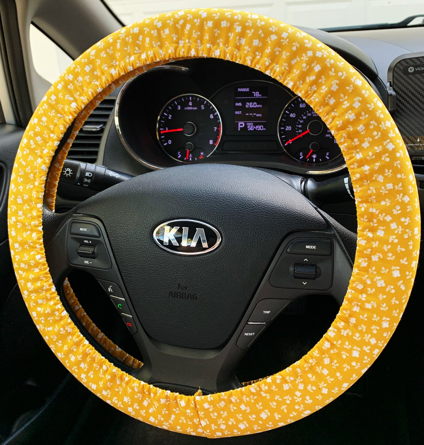 Tiny Mustard Flower Steering Wheel Cover