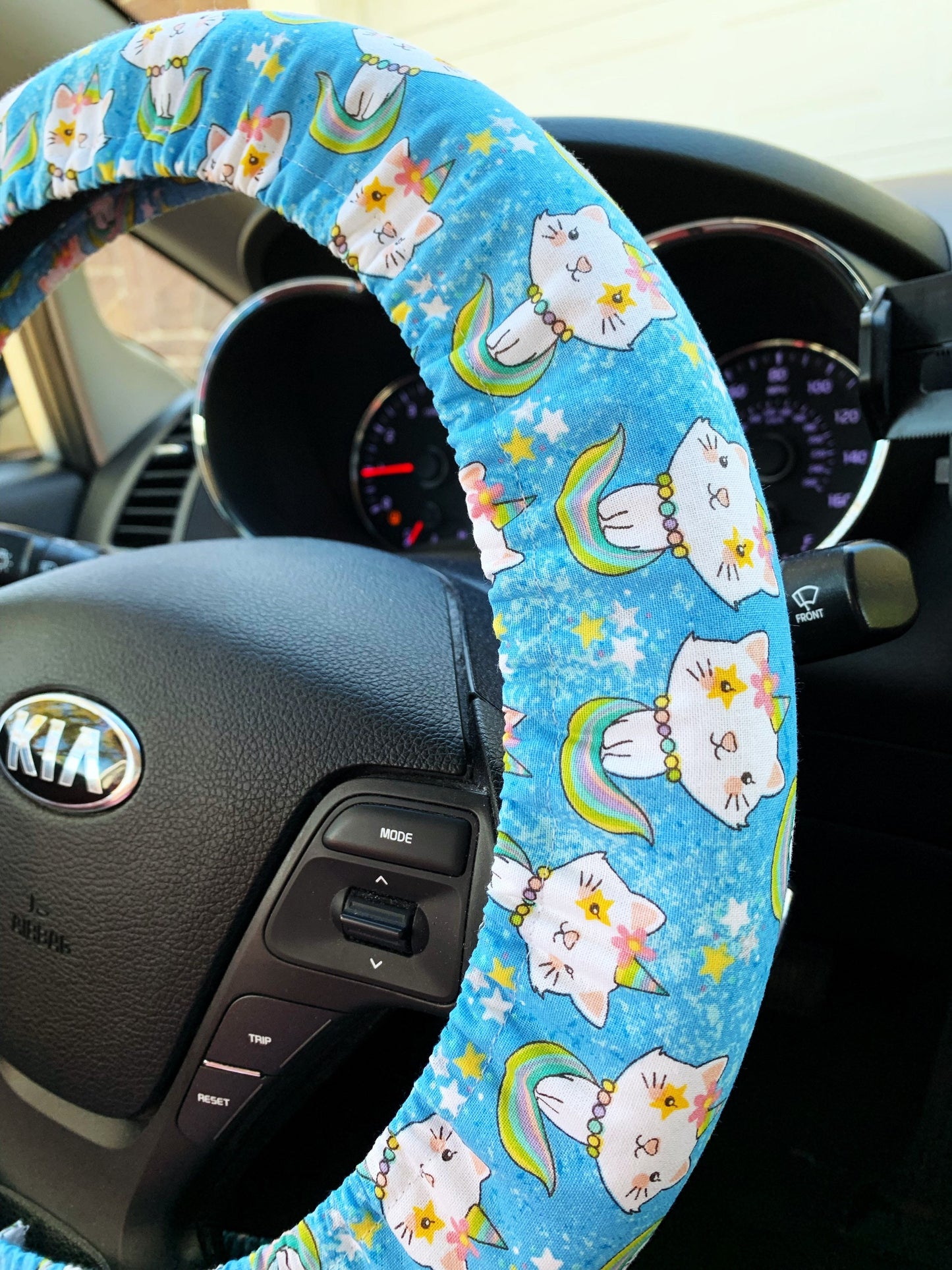 Kawaii Unicorn Cat Steering Wheel Cover