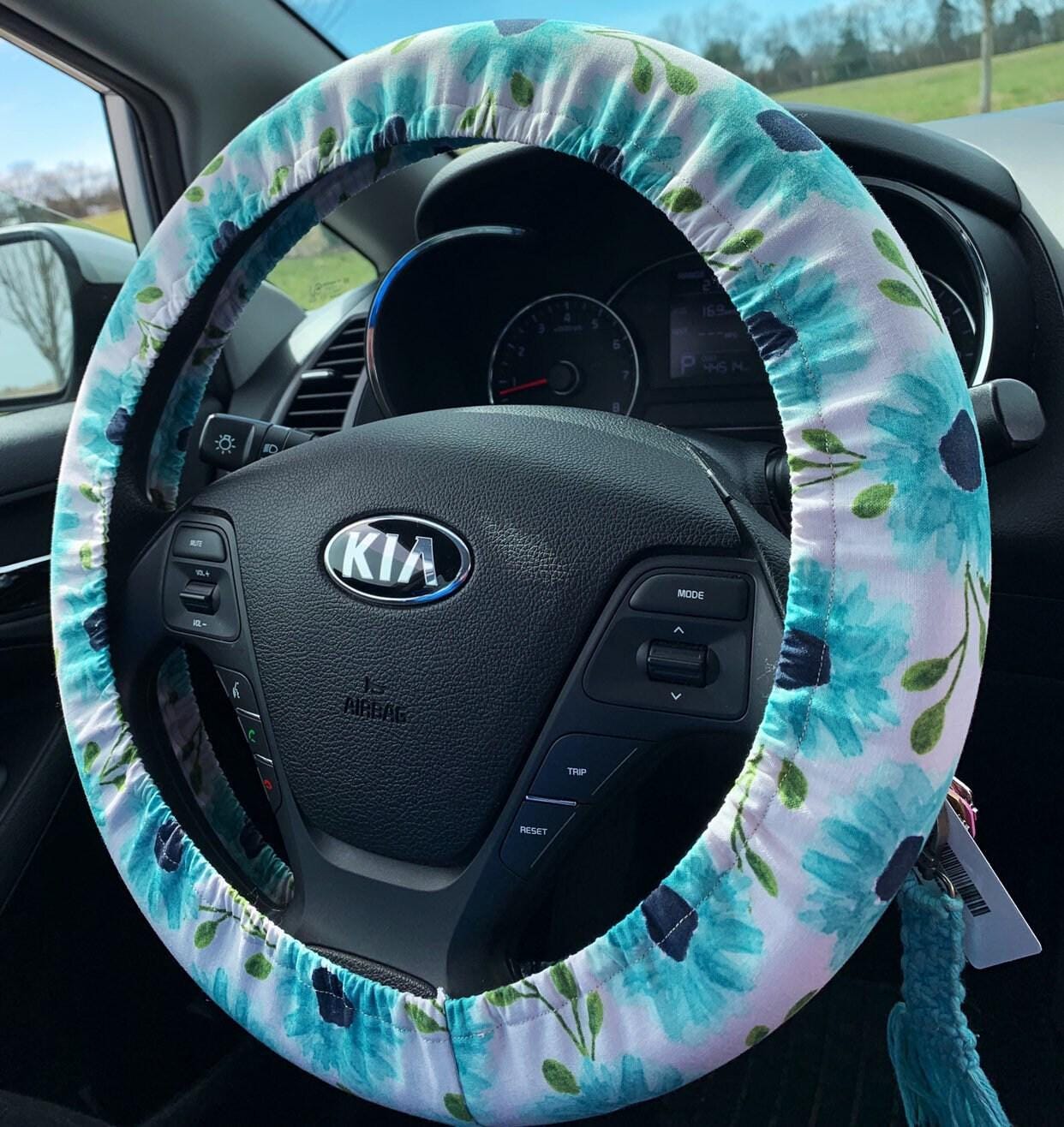 Watercolor Floral Steering Wheel Cover
