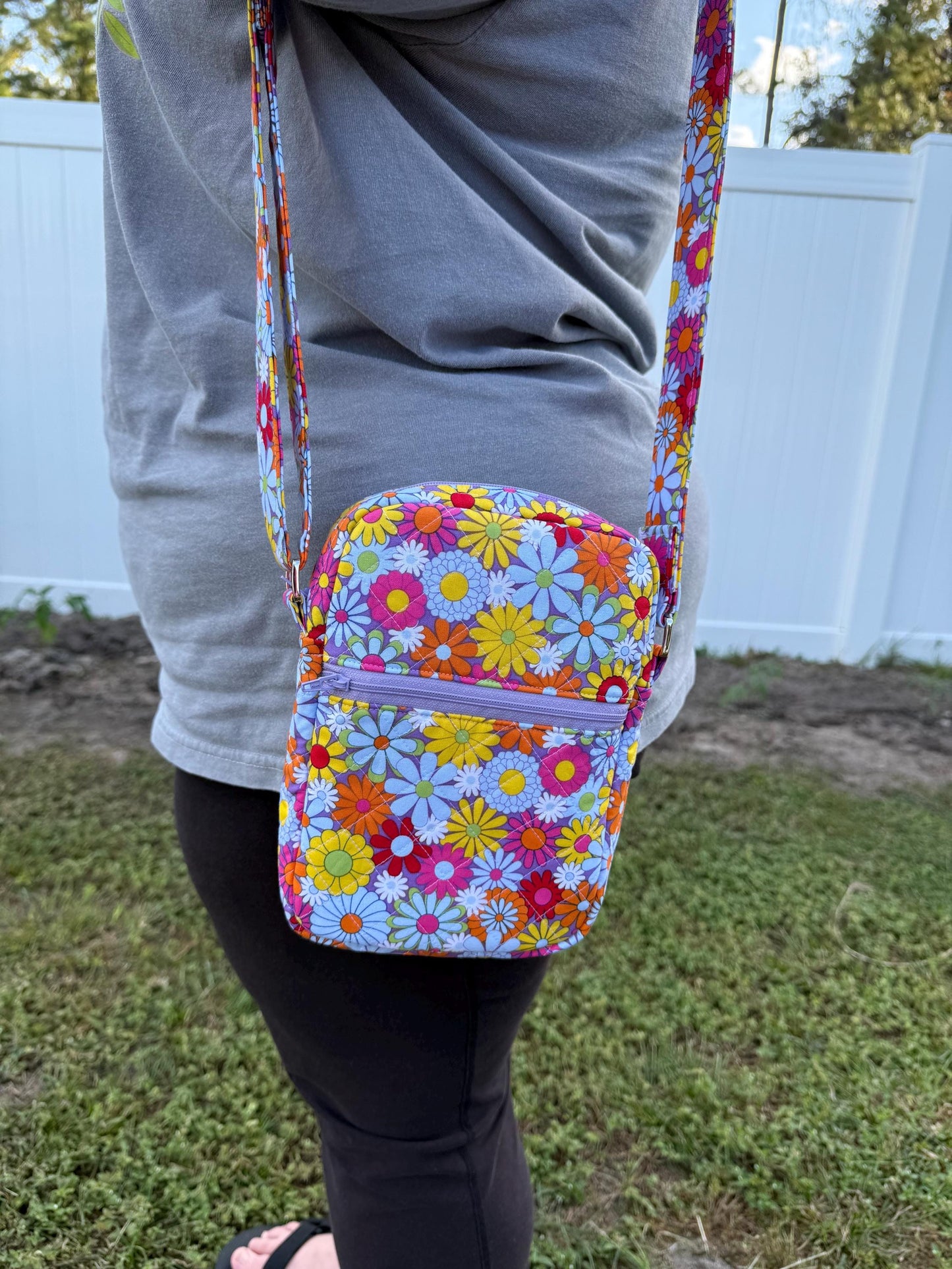 Flower Power Retro Crossbody Bag