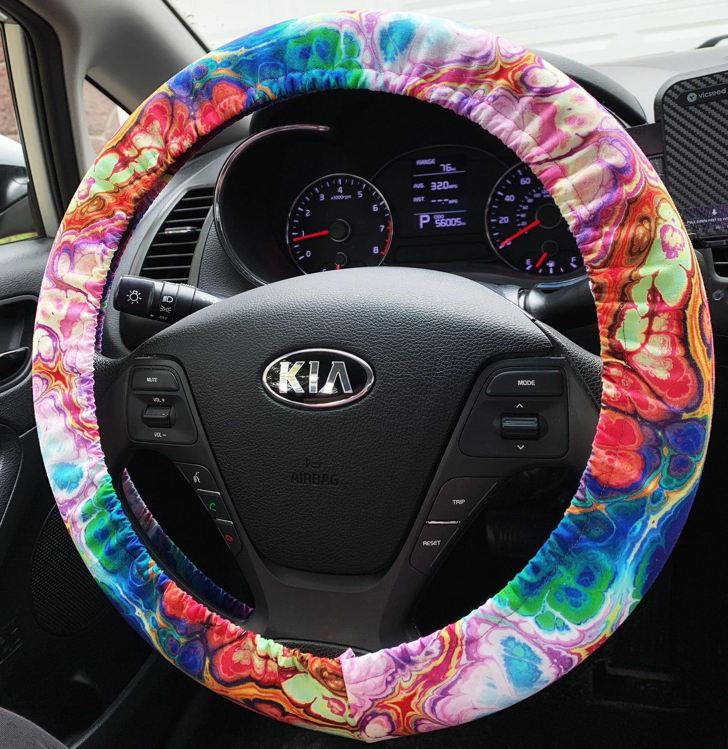 Fluid Paint Art Steering Wheel Cover