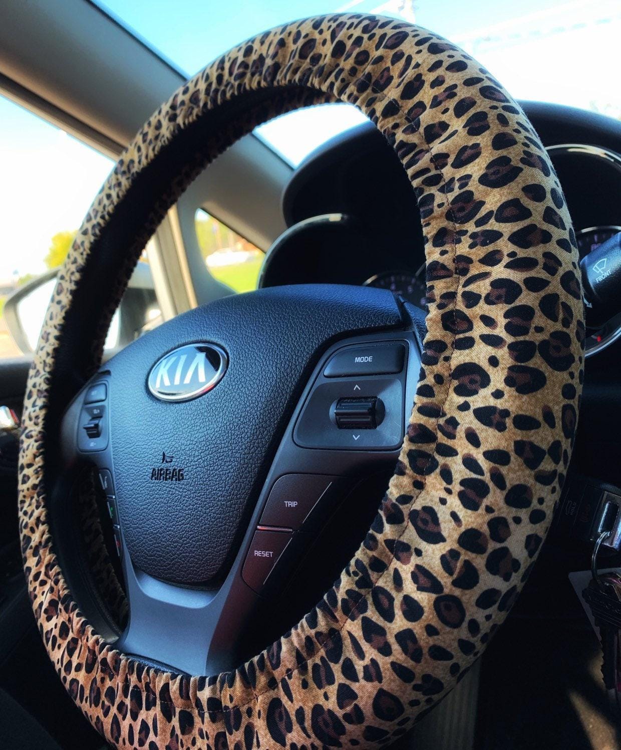 Leopard Print Steering Wheel Cover