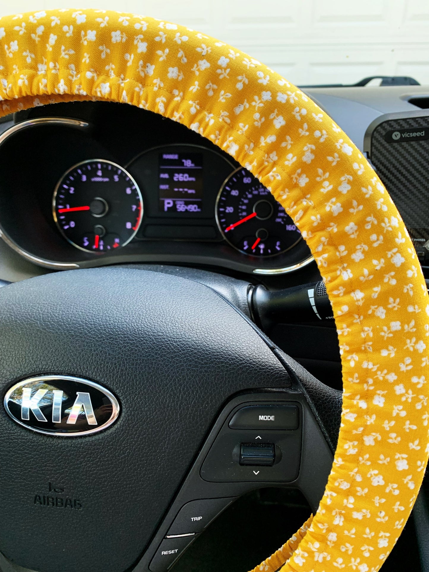 Tiny Mustard Flower Steering Wheel Cover