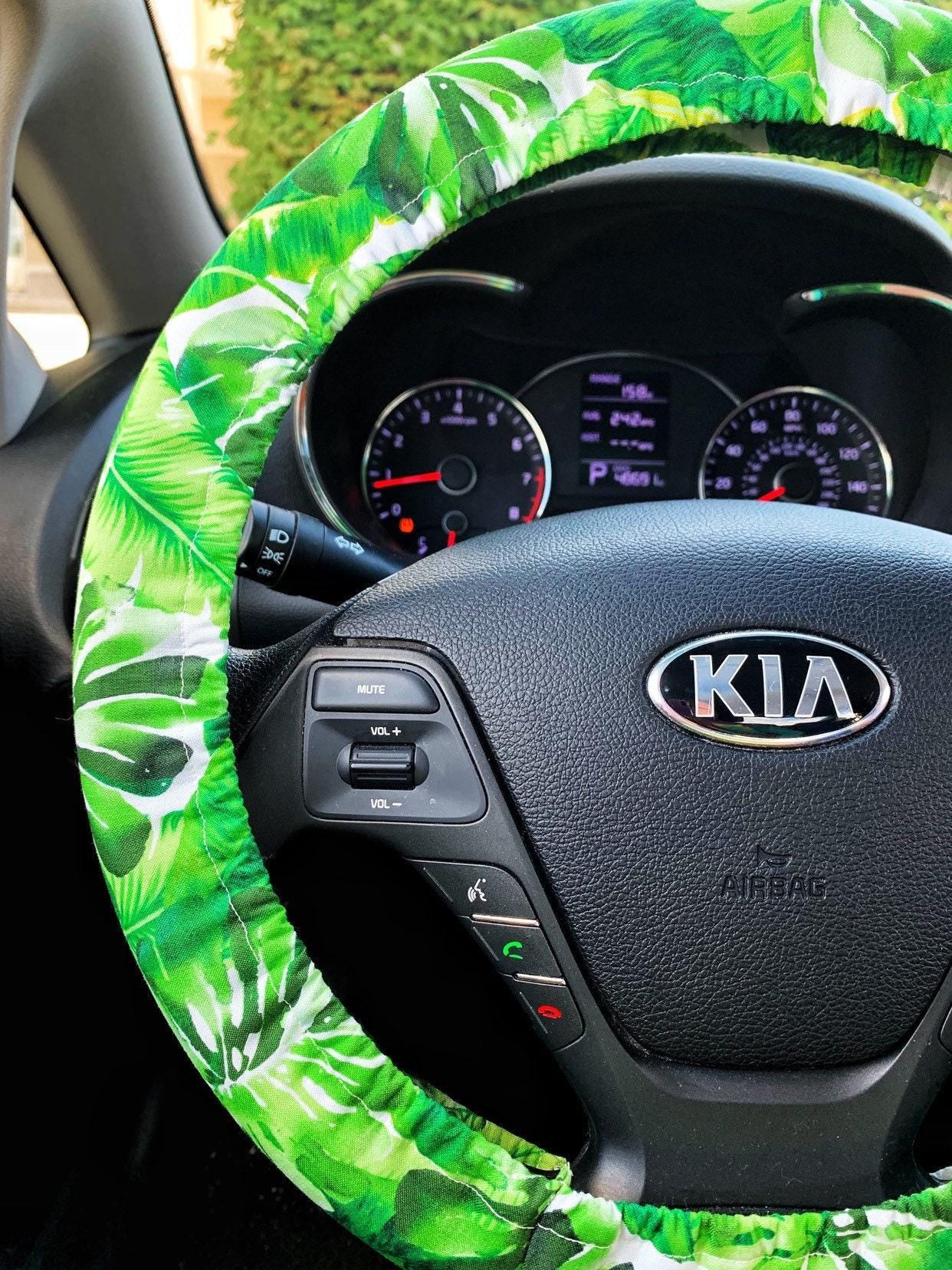 Tropical Monstera Plant Steering Wheel Cover