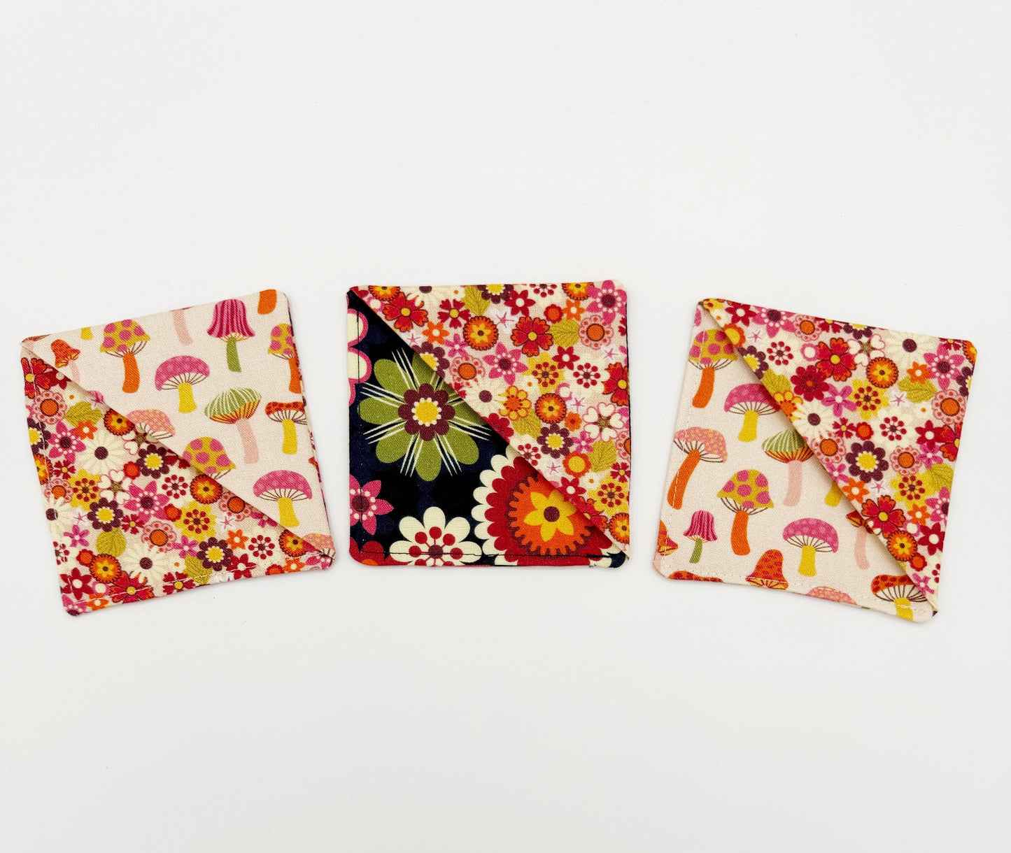 Retro Groovy Fabric Corner Bookmarks - Set of 3