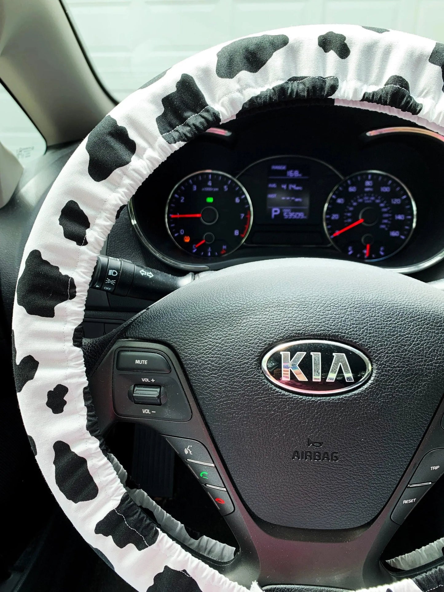 Cow Print Steering Wheel Cover Moonshadow Caravan