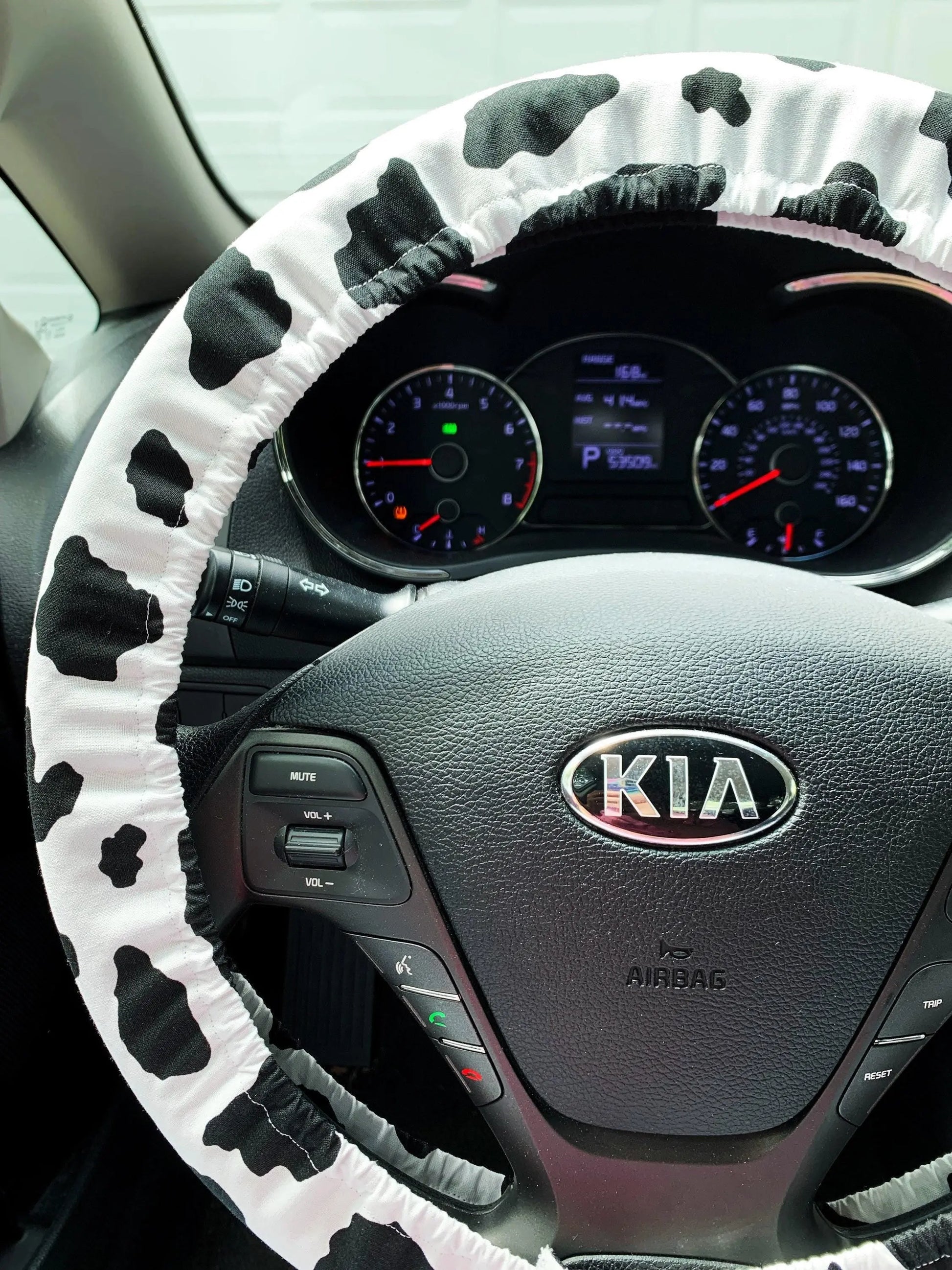 Cow Print Steering Wheel Cover Moonshadow Caravan