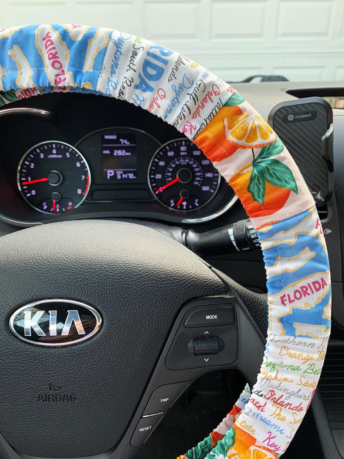 Florida Patchwork Steering Wheel Cover