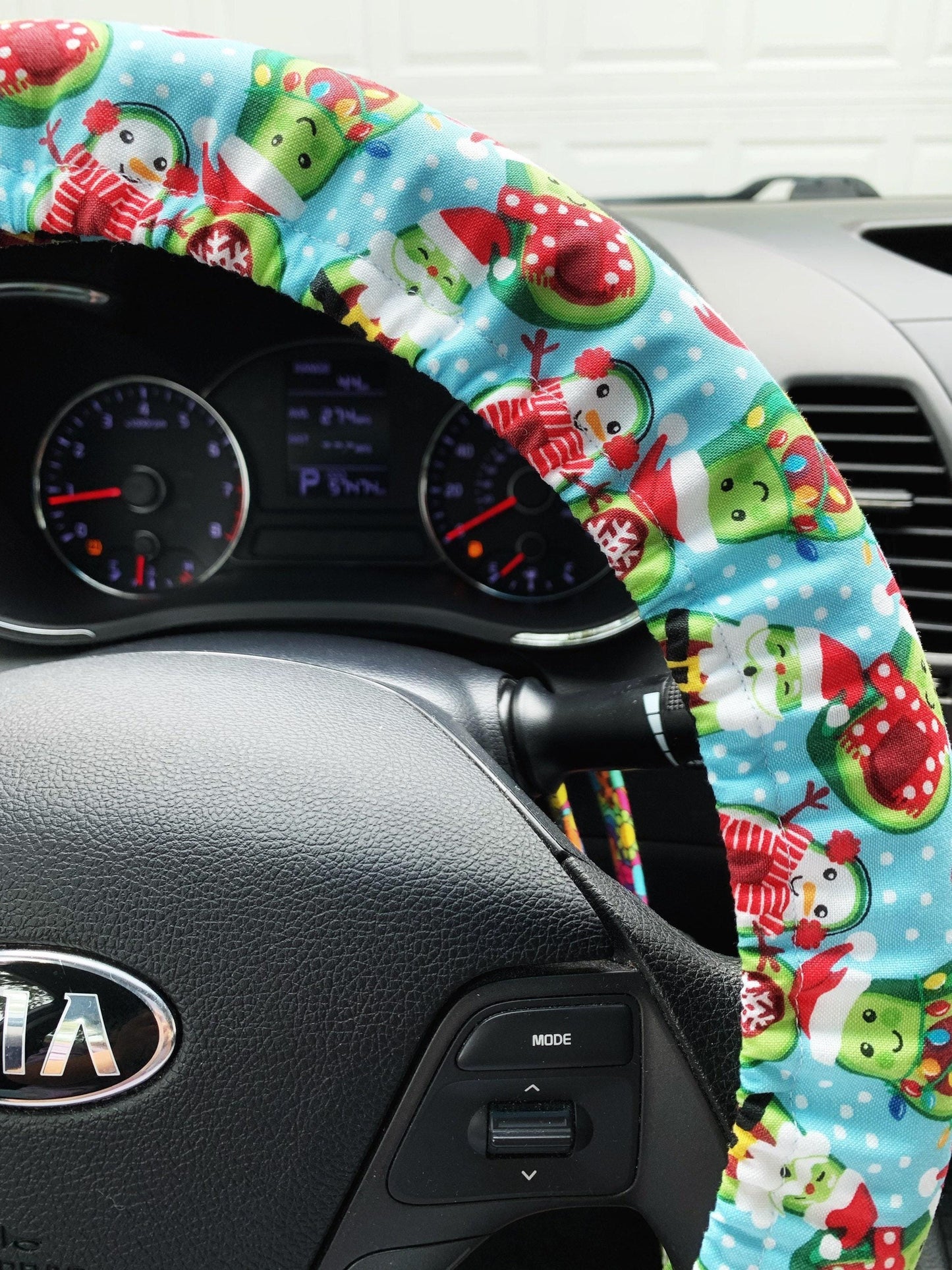 Christmas Avocado Steering Wheel Cover