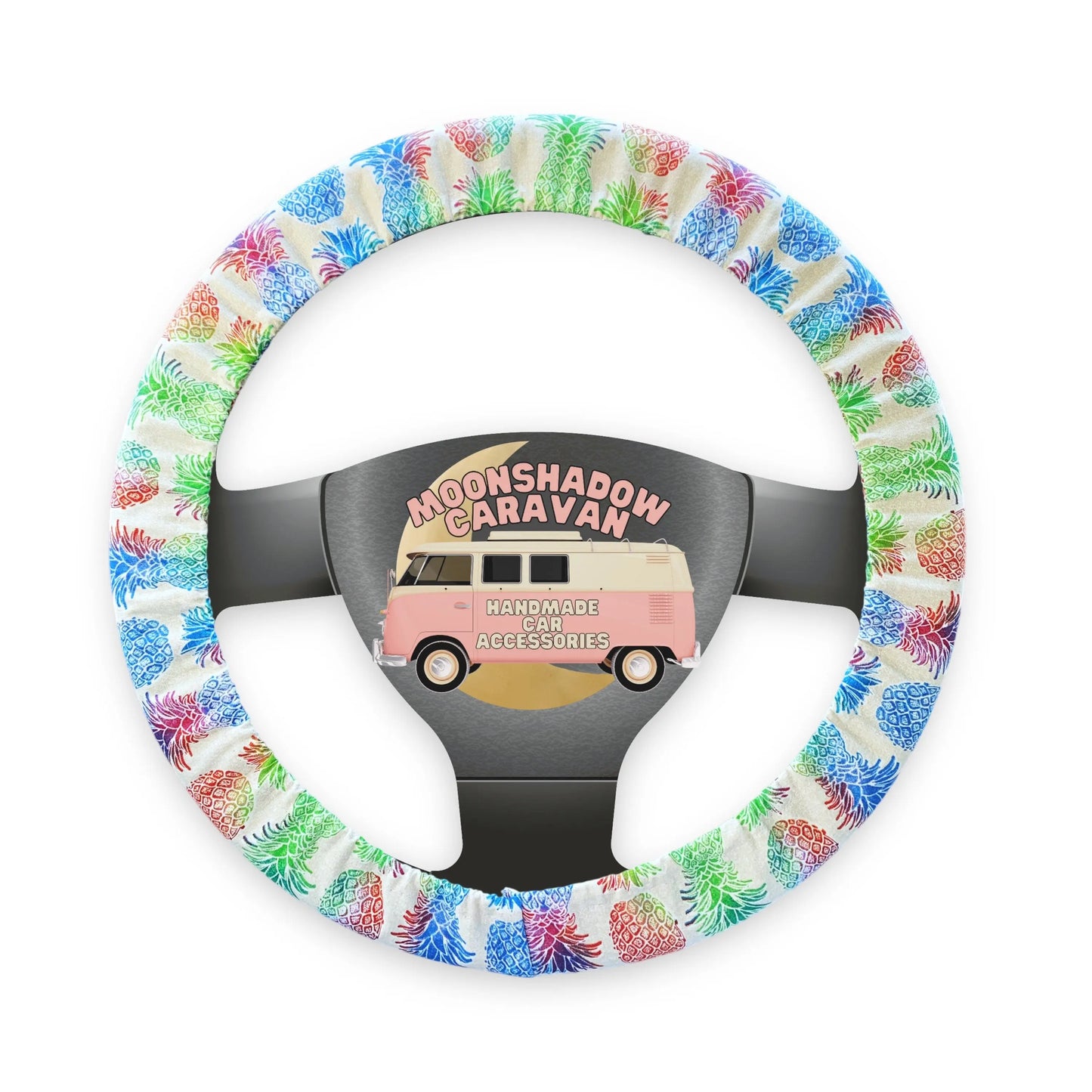 Rainbow Pineapple Steering Wheel Cover Moonshadow Caravan