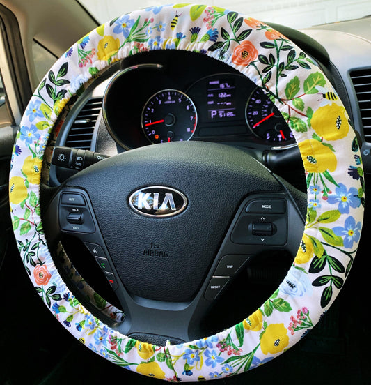 Boho Wildflower Steering Wheel Cover
