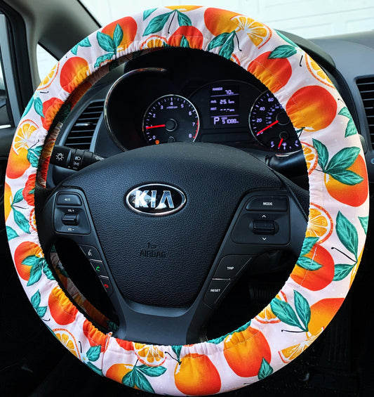 Orange Blossom Steering Wheel Cover