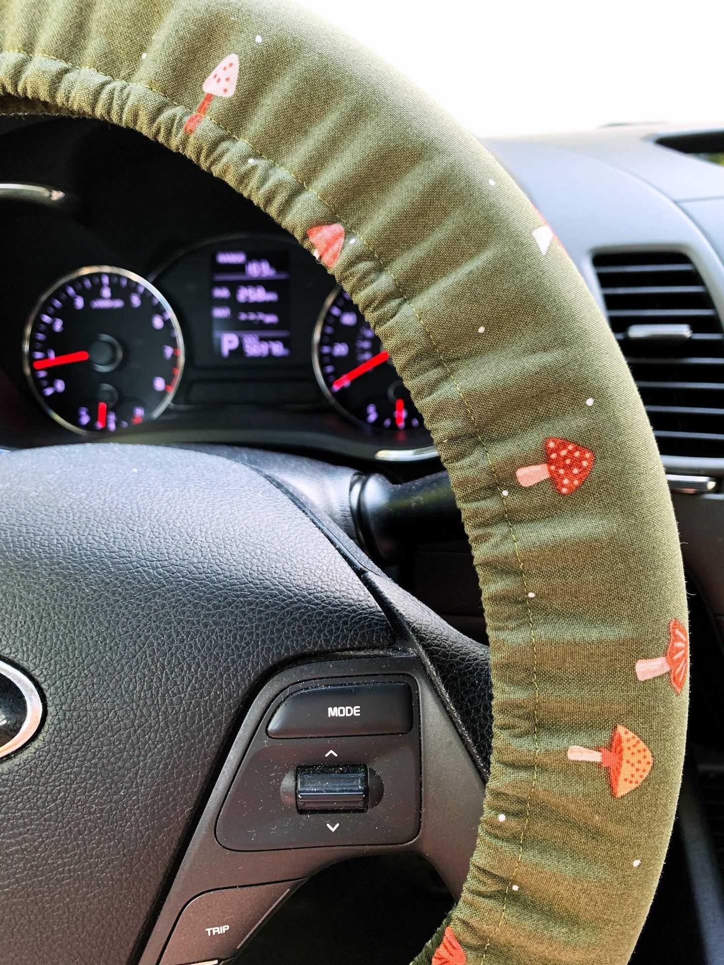 Olive Green Mushroom Steering Wheel Cover