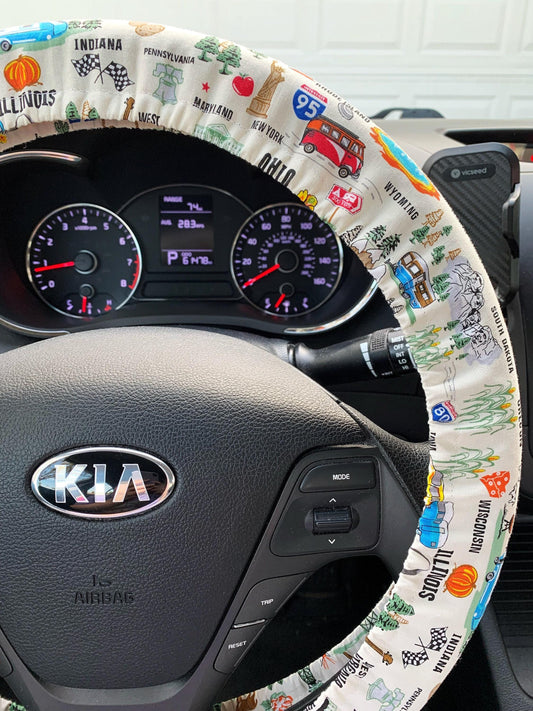 Travel States Steering Wheel Cover