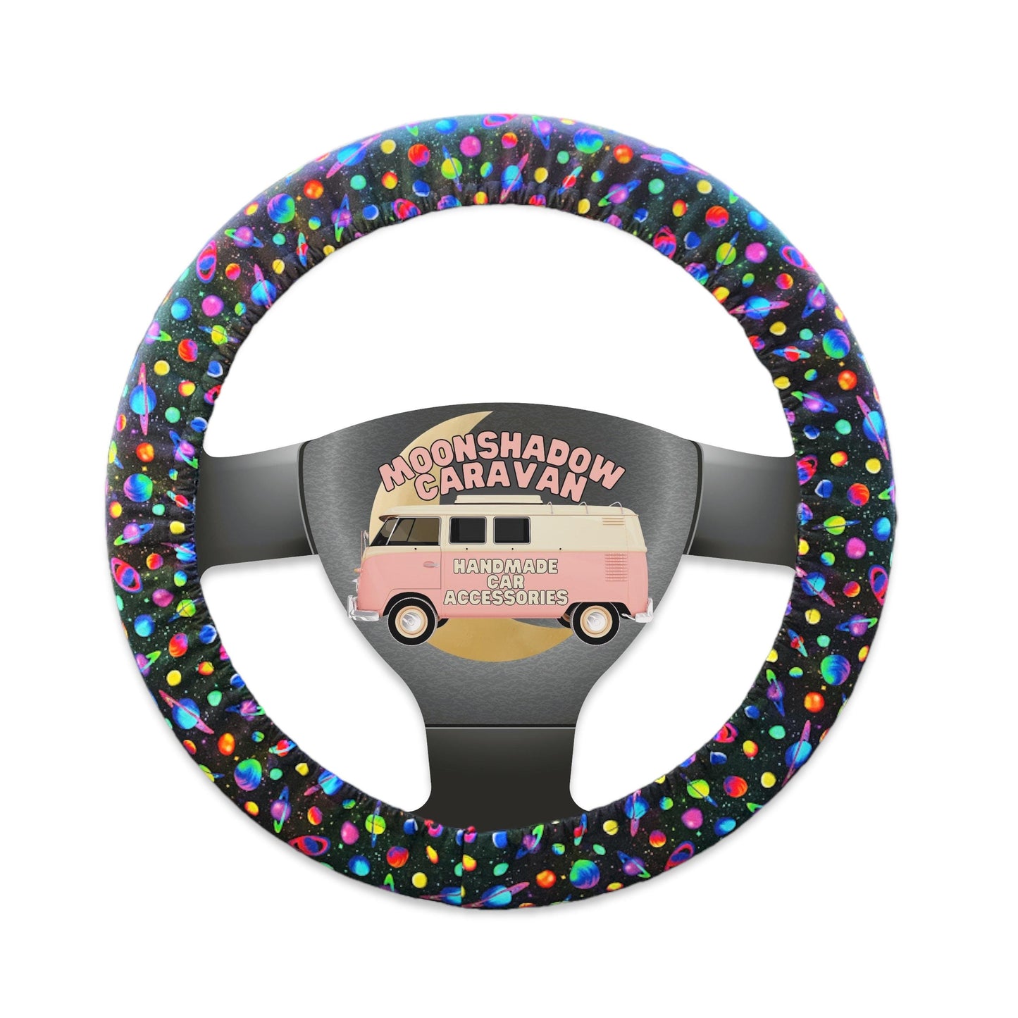 Neon Galaxy Planet Steering Wheel Cover