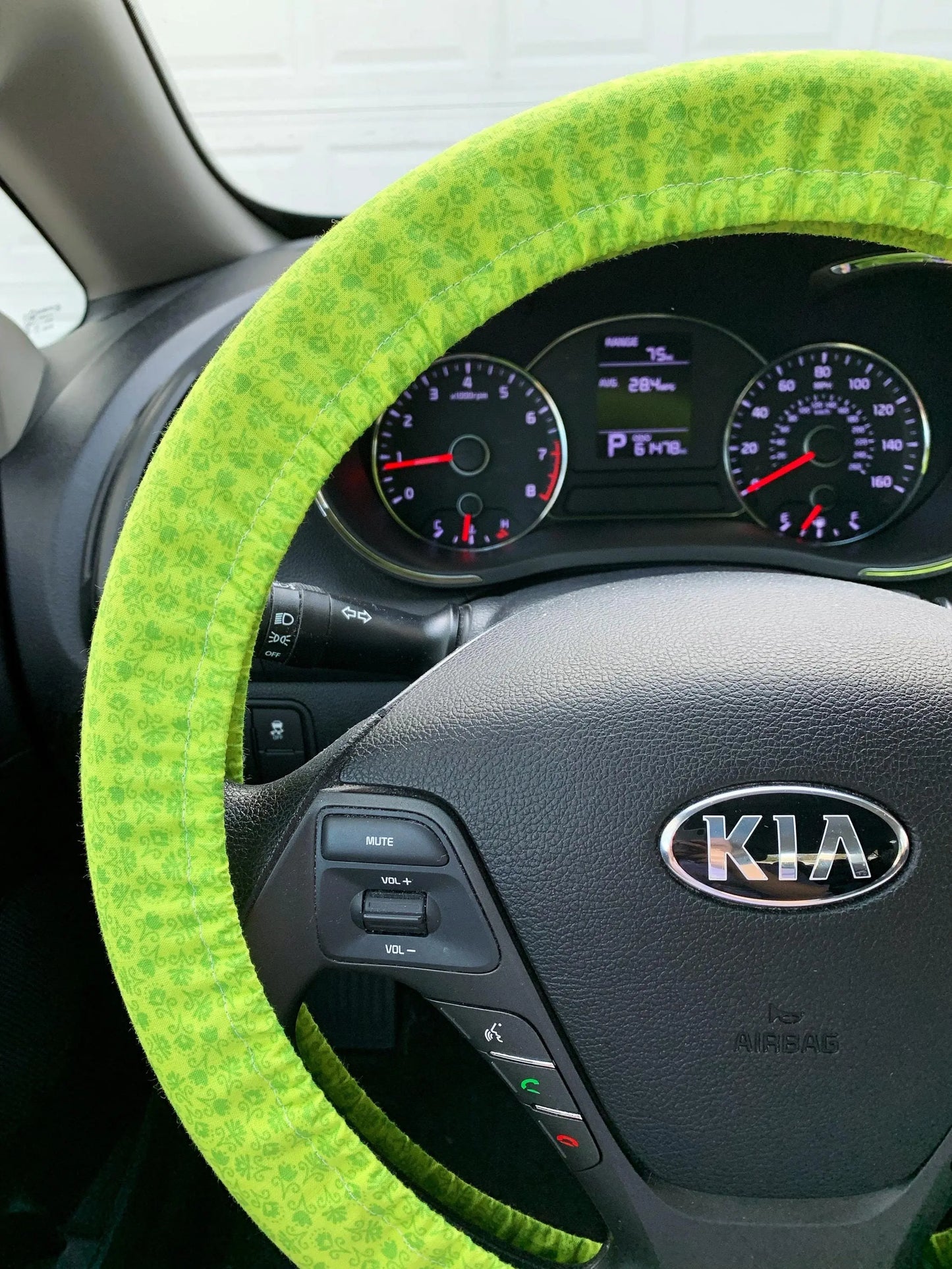 Lime Green Floral Steering Wheel Cover Moonshadow Caravan