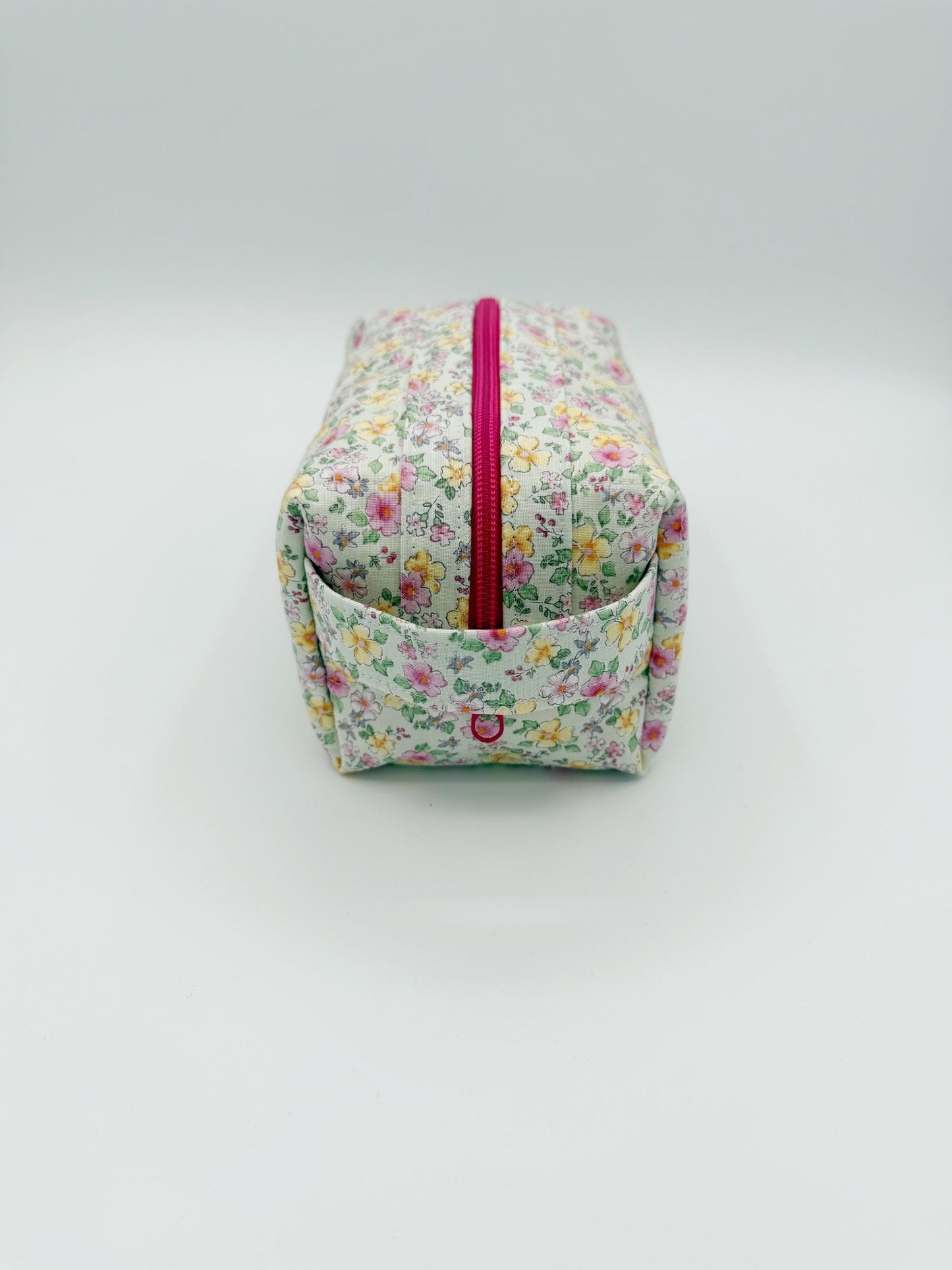 Vintage Style Floral Quilted Boxy Bag, Medium Size Makeup Case
