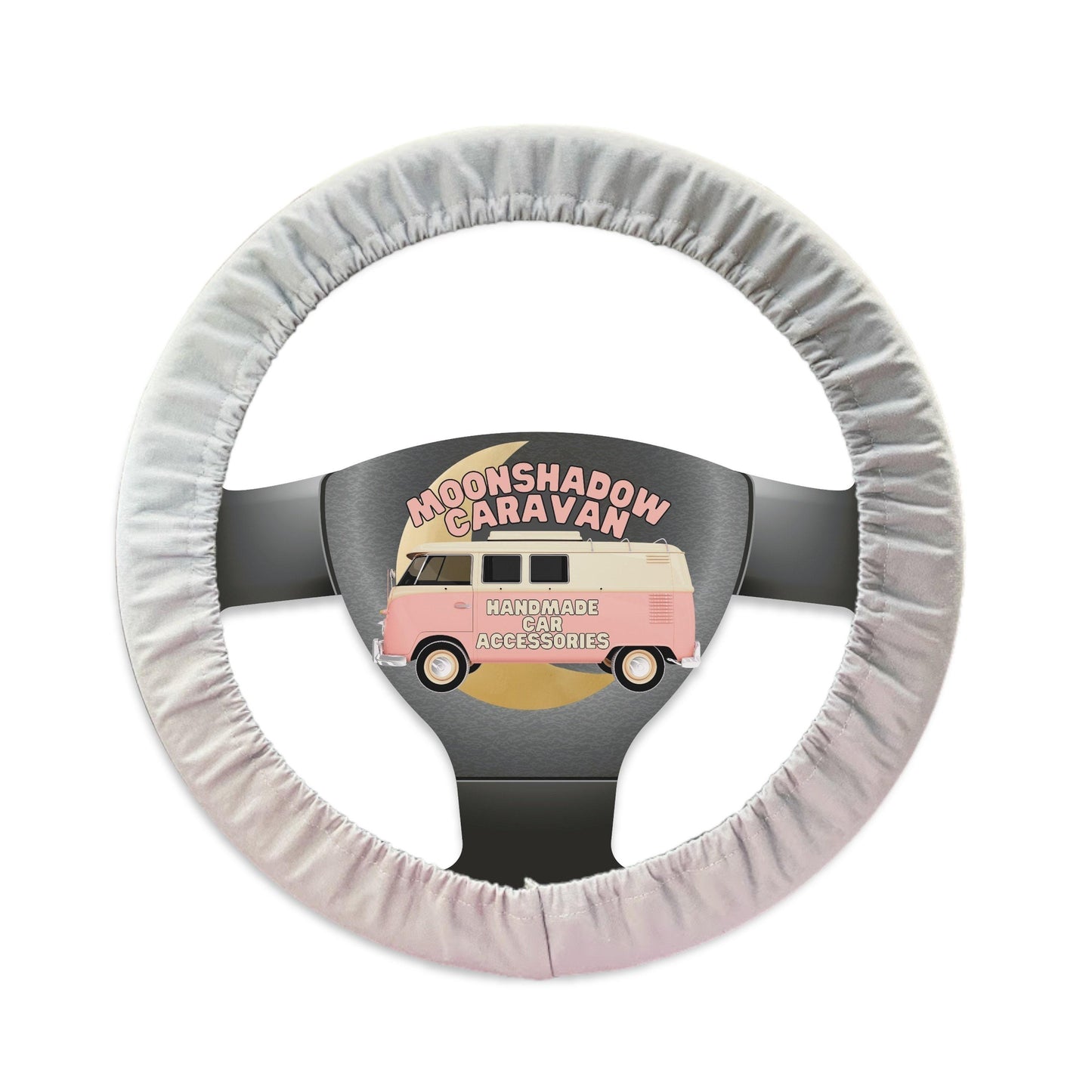 Solid Gray Cotton Steering Wheel Cover