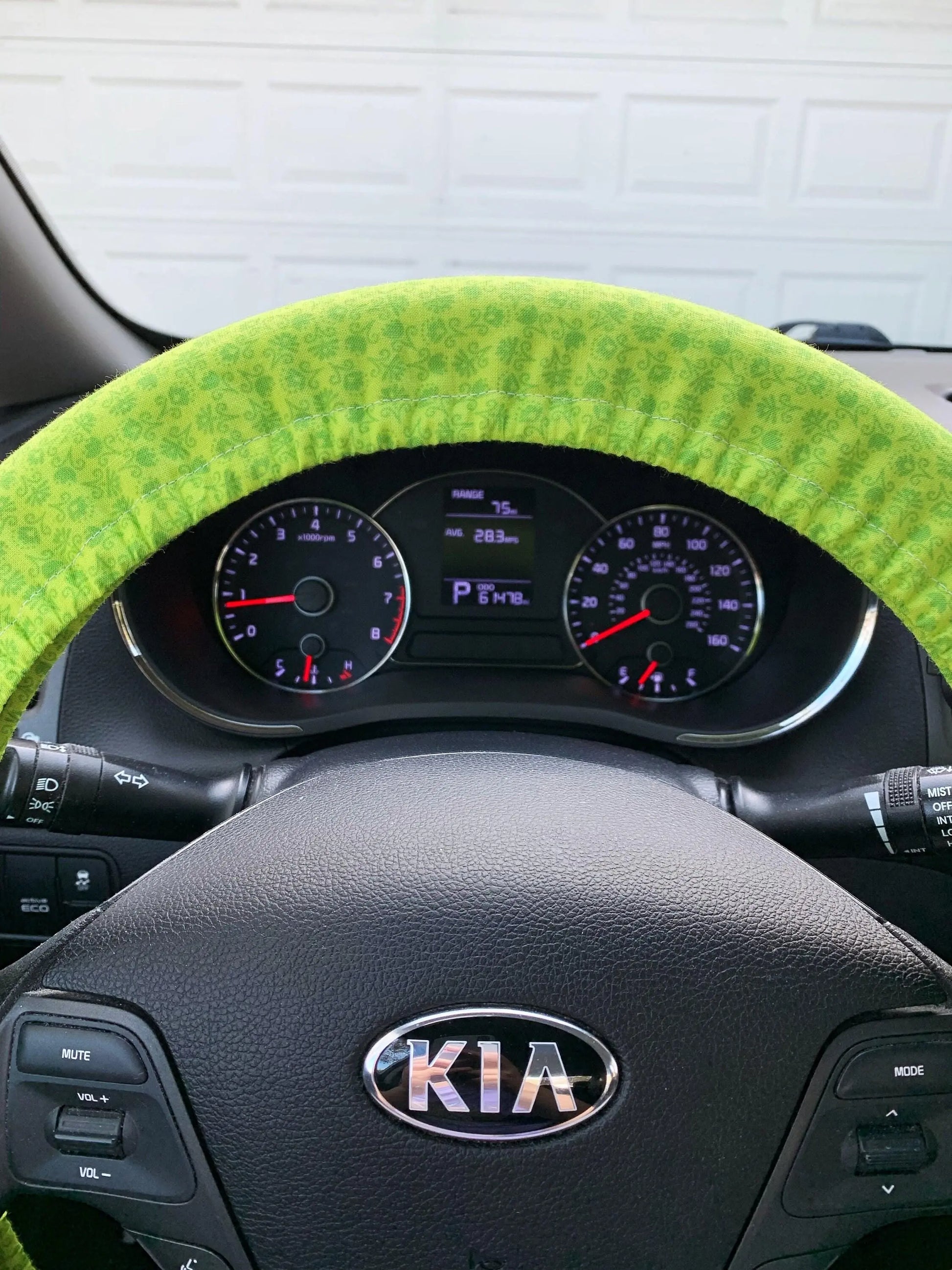 Lime Green Floral Steering Wheel Cover Moonshadow Caravan