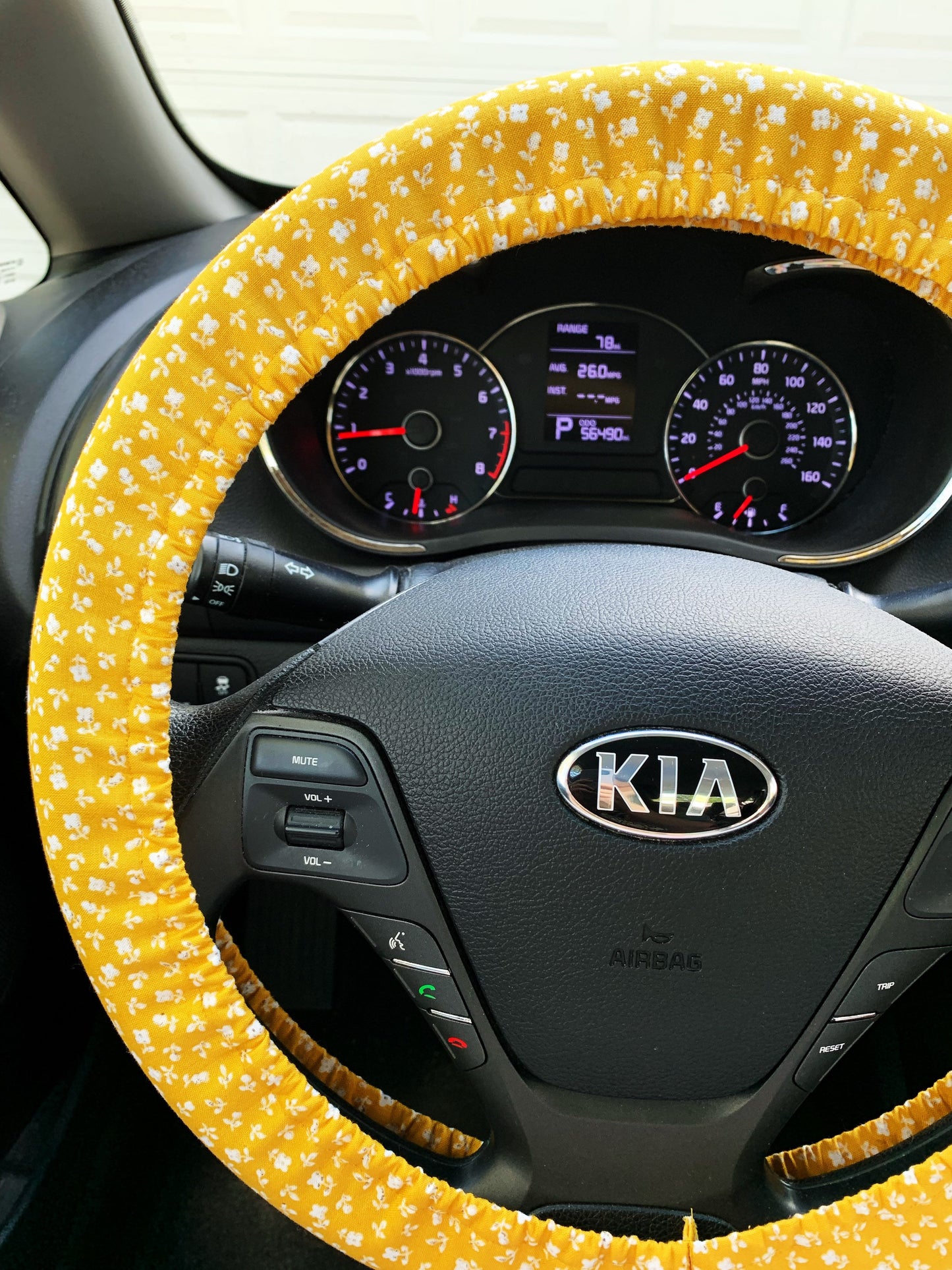 Tiny Mustard Flower Steering Wheel Cover