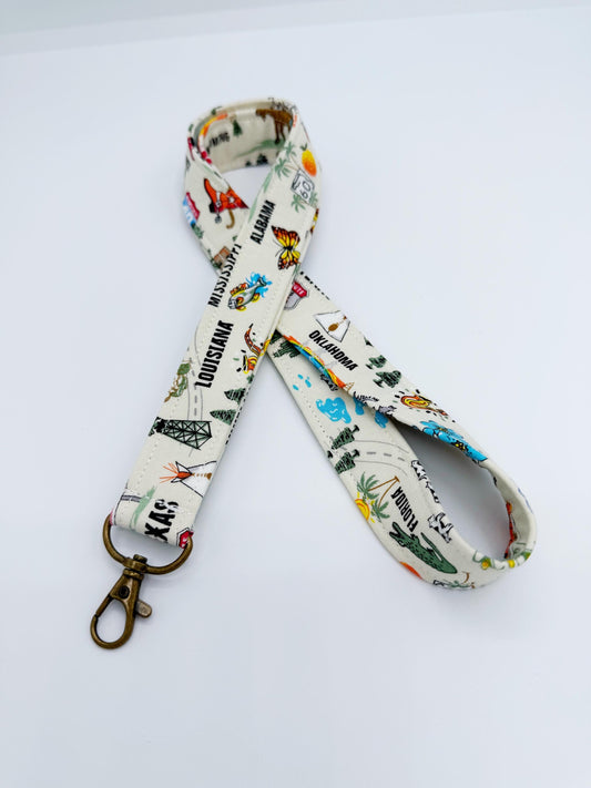 Travel States Lanyard Badge Holder