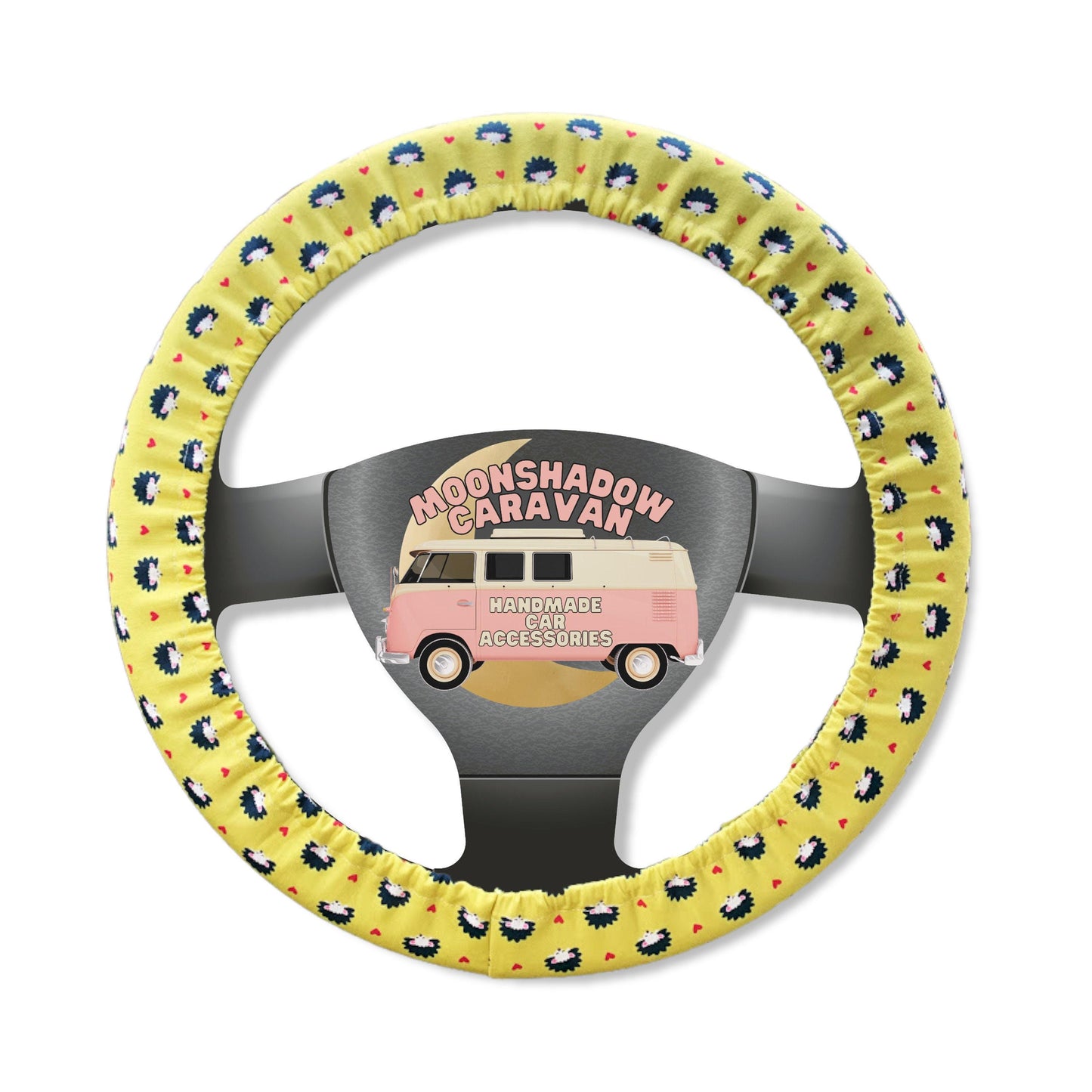 Green Hedgehog Steering Wheel Cover