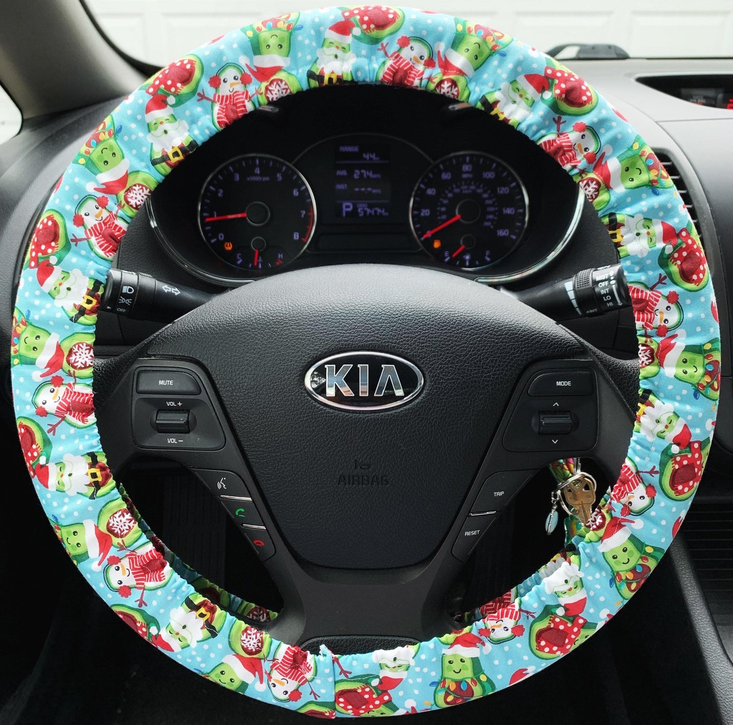 Christmas Avocado Steering Wheel Cover