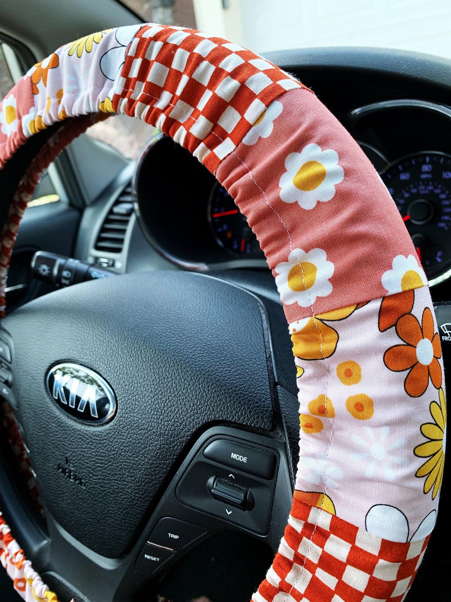 Retro Hippie Patchwork Steering Wheel Cover